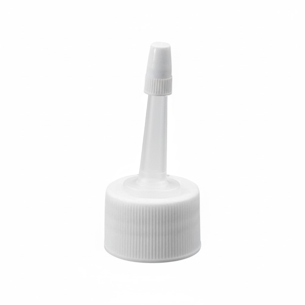 Chiusura a vite con applicatore, plastica PP, bianco, per bocca: 24/410 Chiusura a vite con applicatore, plastica PP, bianco, per bocca: 24/410