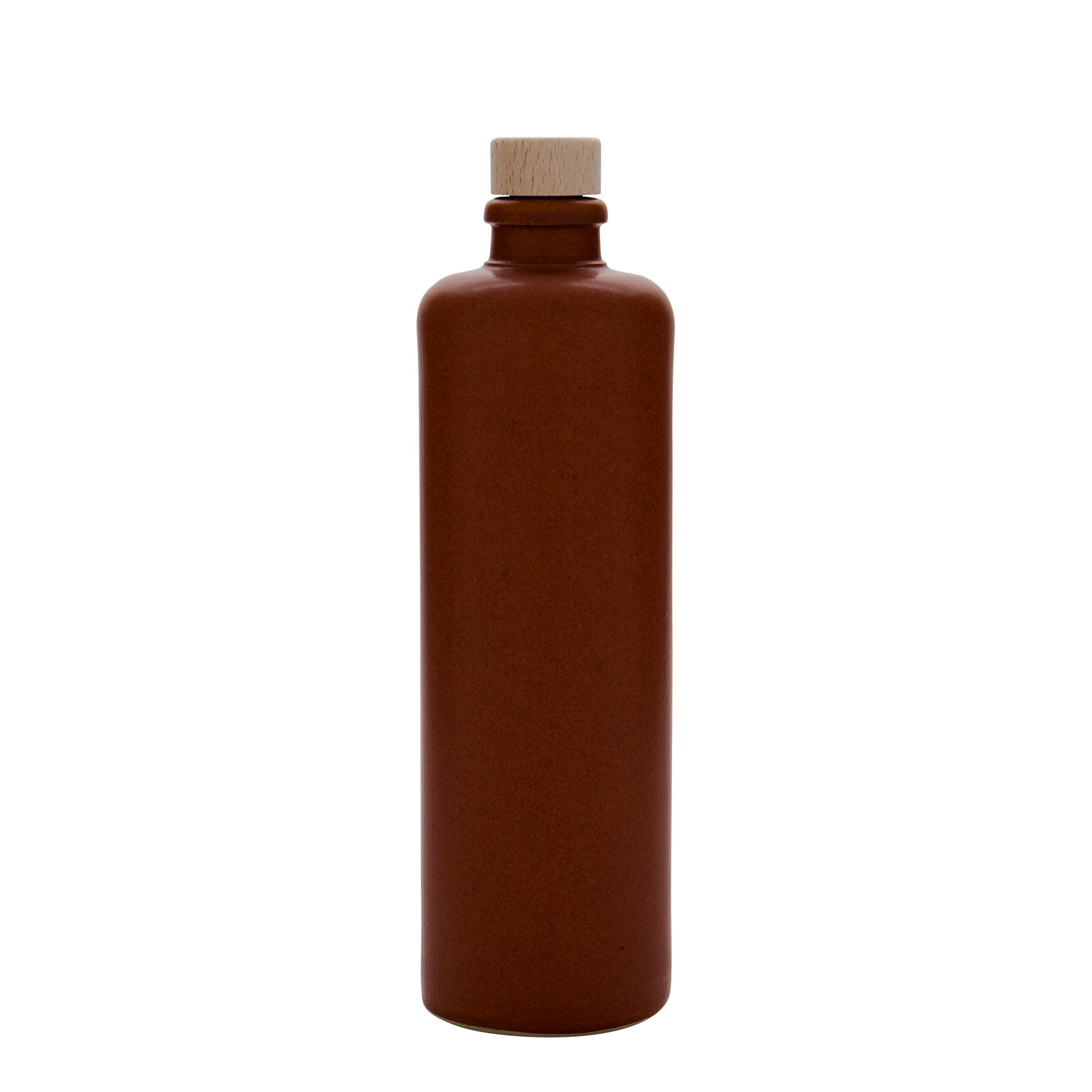 Boccale da 500 ml, gres, rosso-marrone, bocca: sughero
