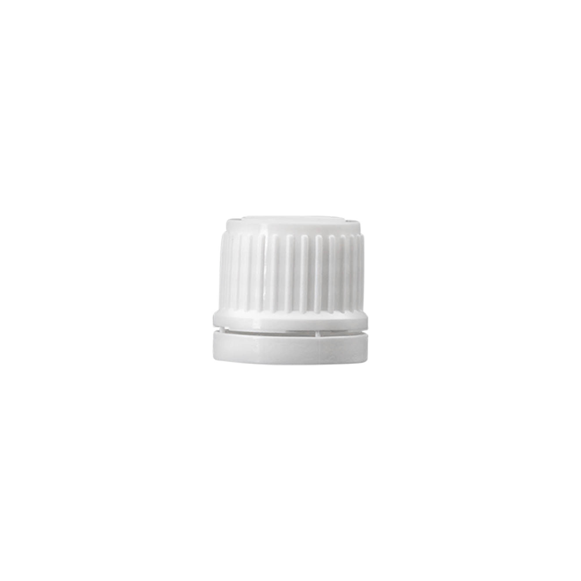 Tappo a vite con sigillo antimanomissione, plastica PE, bianco, per imboccatura: DIN 18