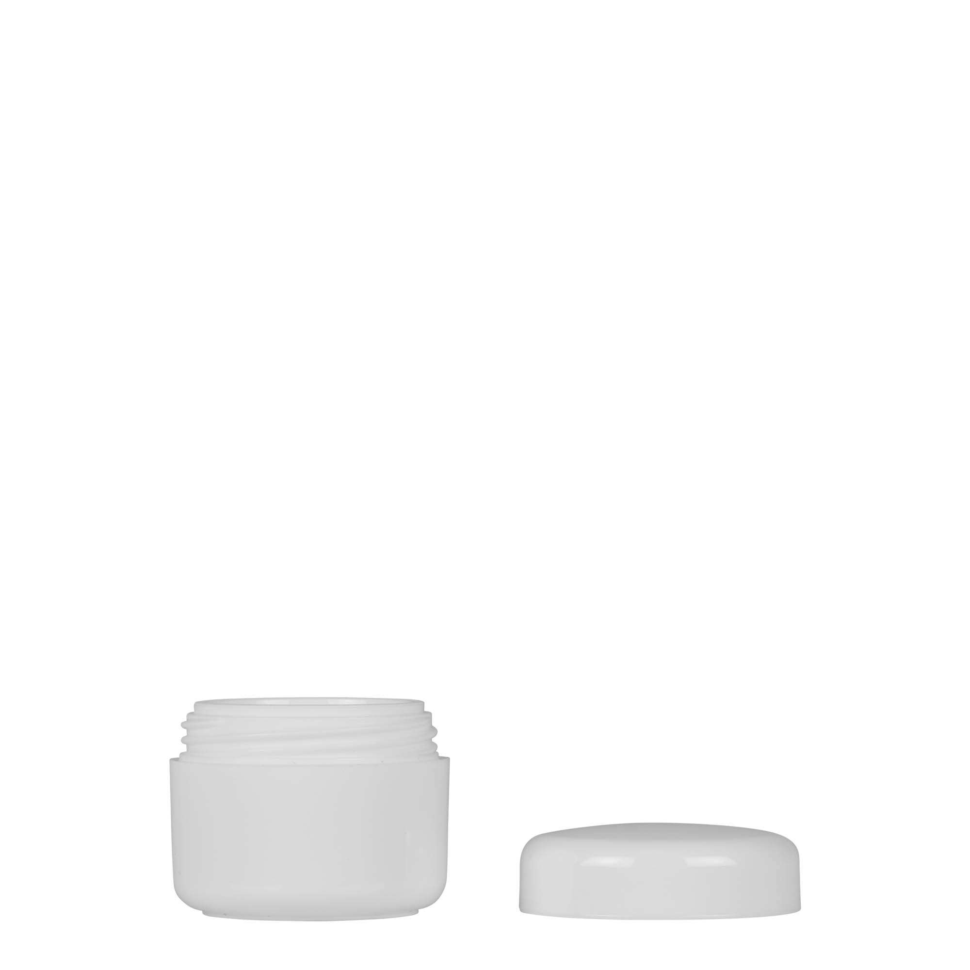 5 ml barattolo di plastica 'Bianca', PP, bianco, bocca: chiusura a vite 5 ml barattolo di plastica 'Bianca', PP, bianco, bocca: chiusura a vite