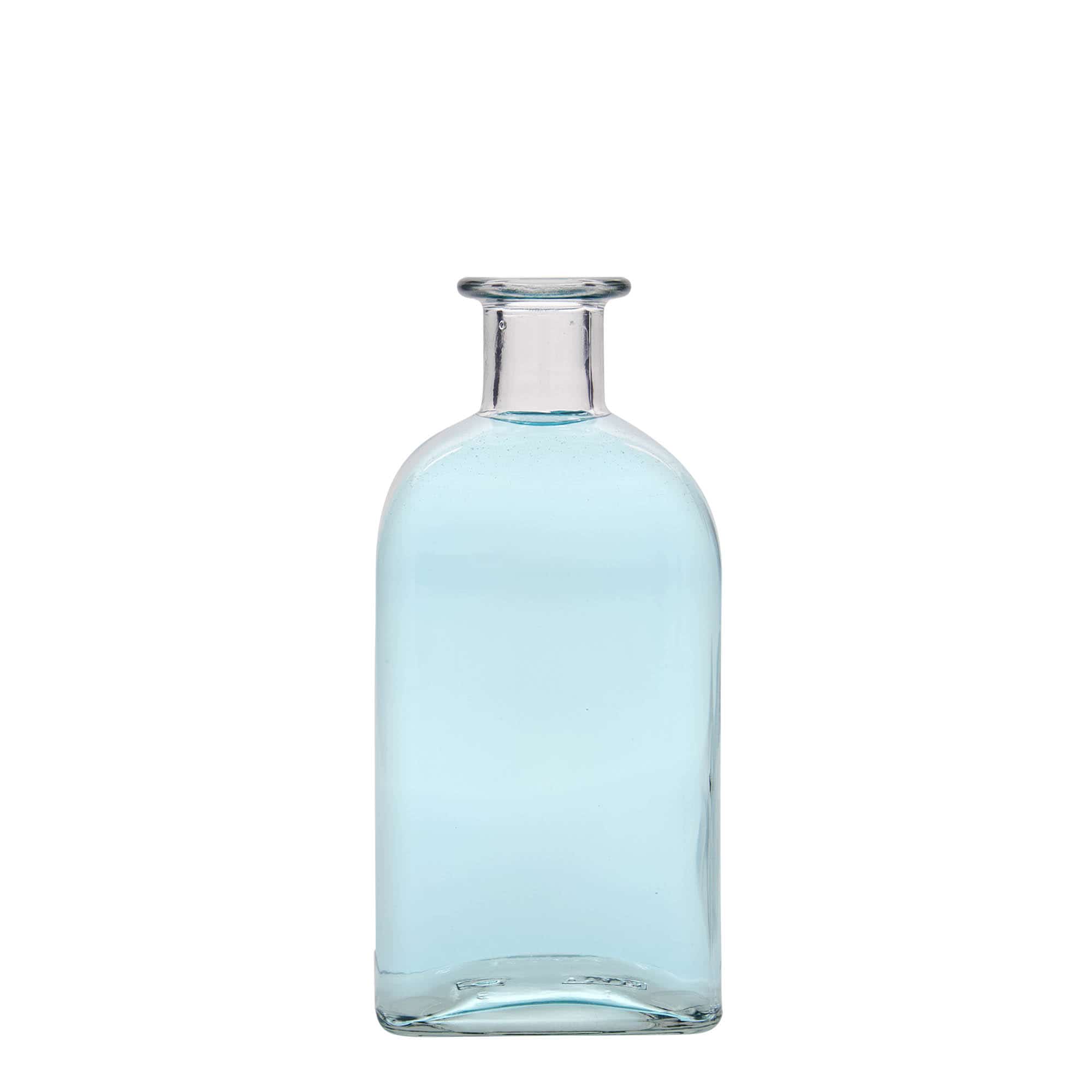 Bottiglia di vetro da 500 ml Apotheker Carré, quadrata, bocca: sughero