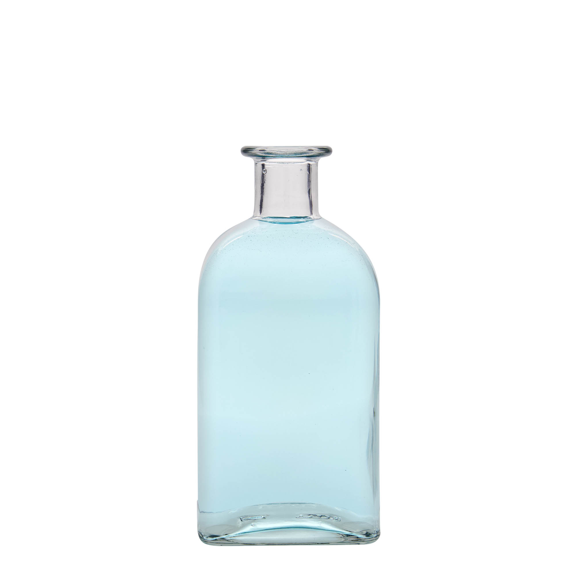 Bottiglia di vetro da 500 ml Apotheker Carré, quadrata, bocca: sughero