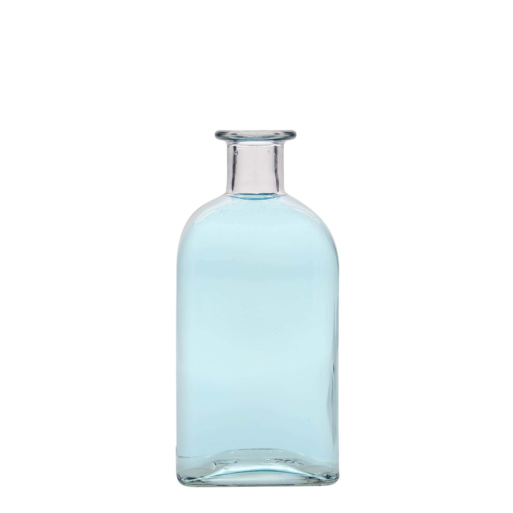 Bottiglia di vetro da 500 ml Apotheker Carré, quadrata, bocca: sughero