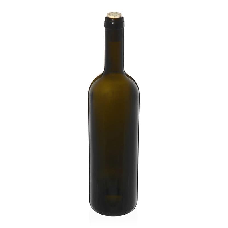 750 ml Bottiglia da vino 'Golia', verde antico, vetro, imboccatura: fascetta