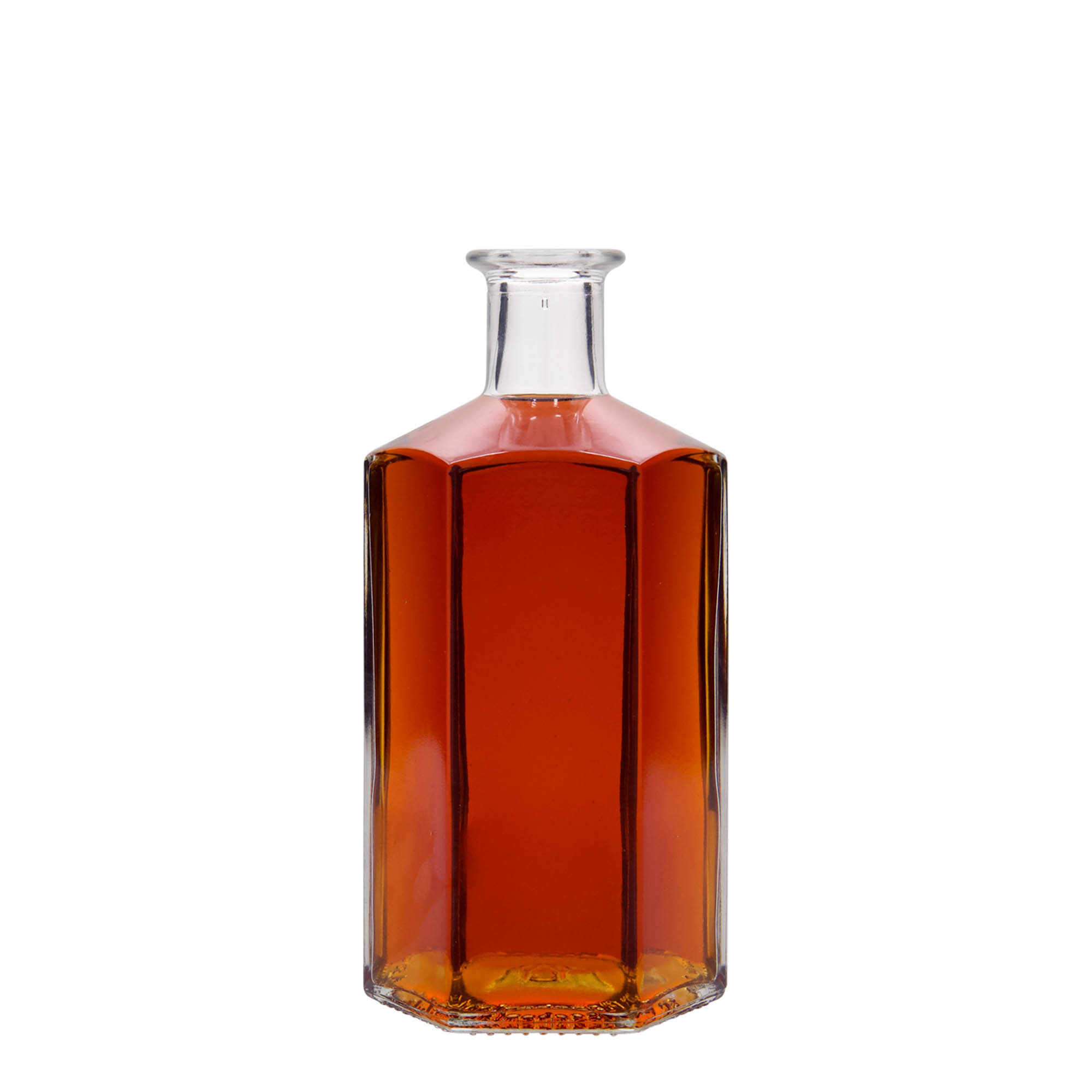 Bottiglia di vetro da 500 ml Apotecario 'Jimmy', esagonale, bocca: tappo di sughero Bottiglia di vetro da 500 ml Apotecario 'Jimmy', esagonale, bocca: tappo di sughero