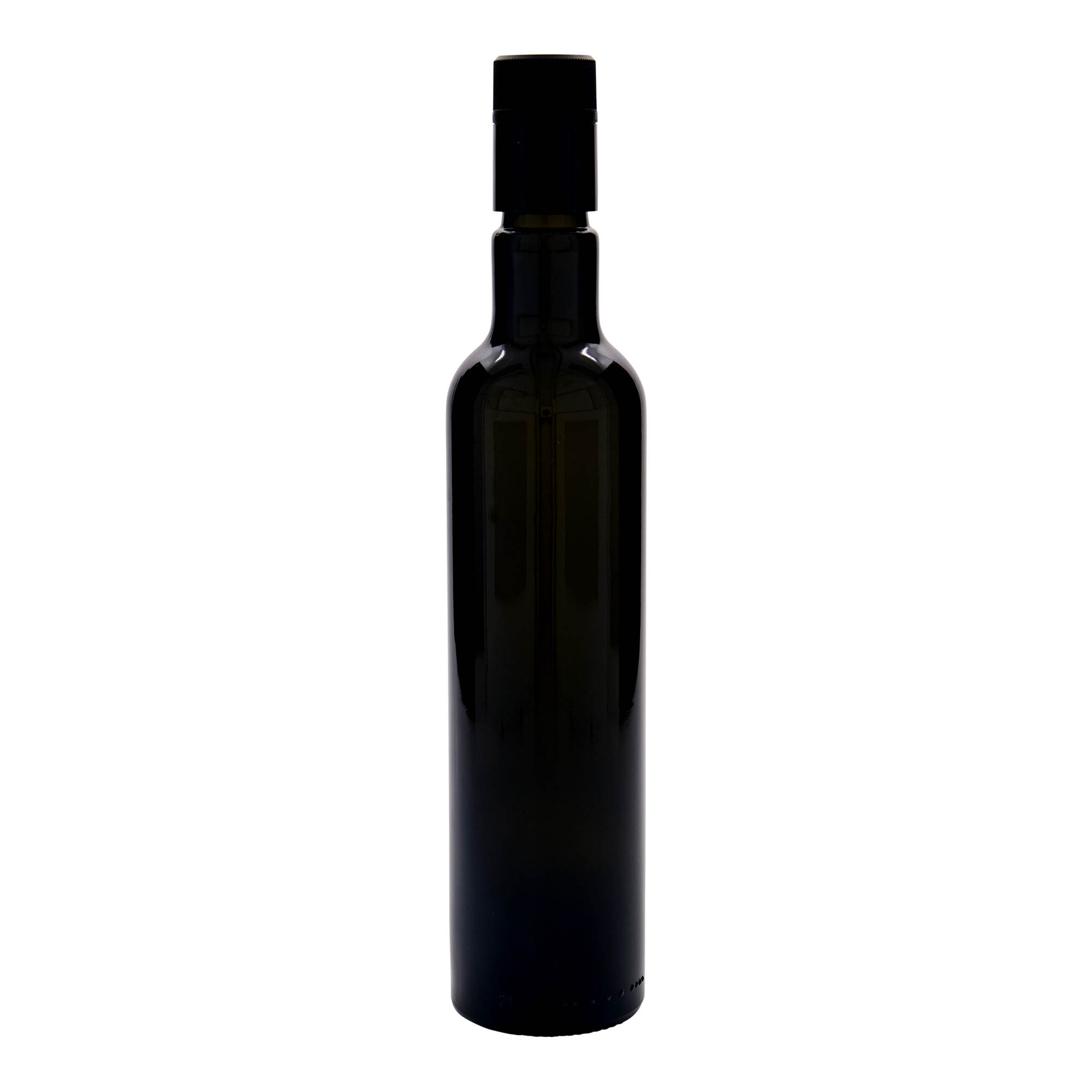 Bottiglia per aceto/olio 'Willy New' 500 ml, vetro, verde antico, bocca: DOP