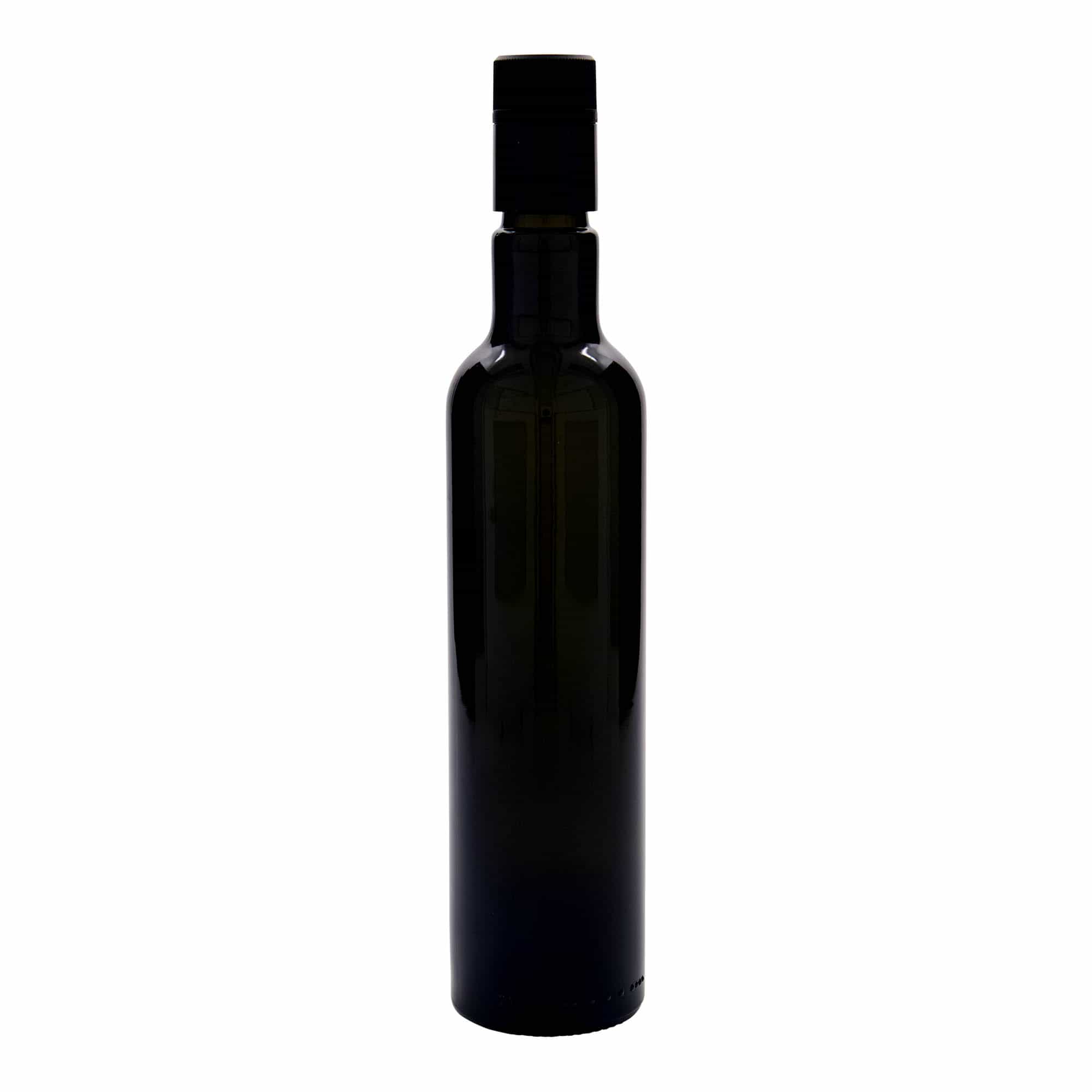 Bottiglia per aceto/olio 'Willy New' 500 ml, vetro, verde antico, bocca: DOP