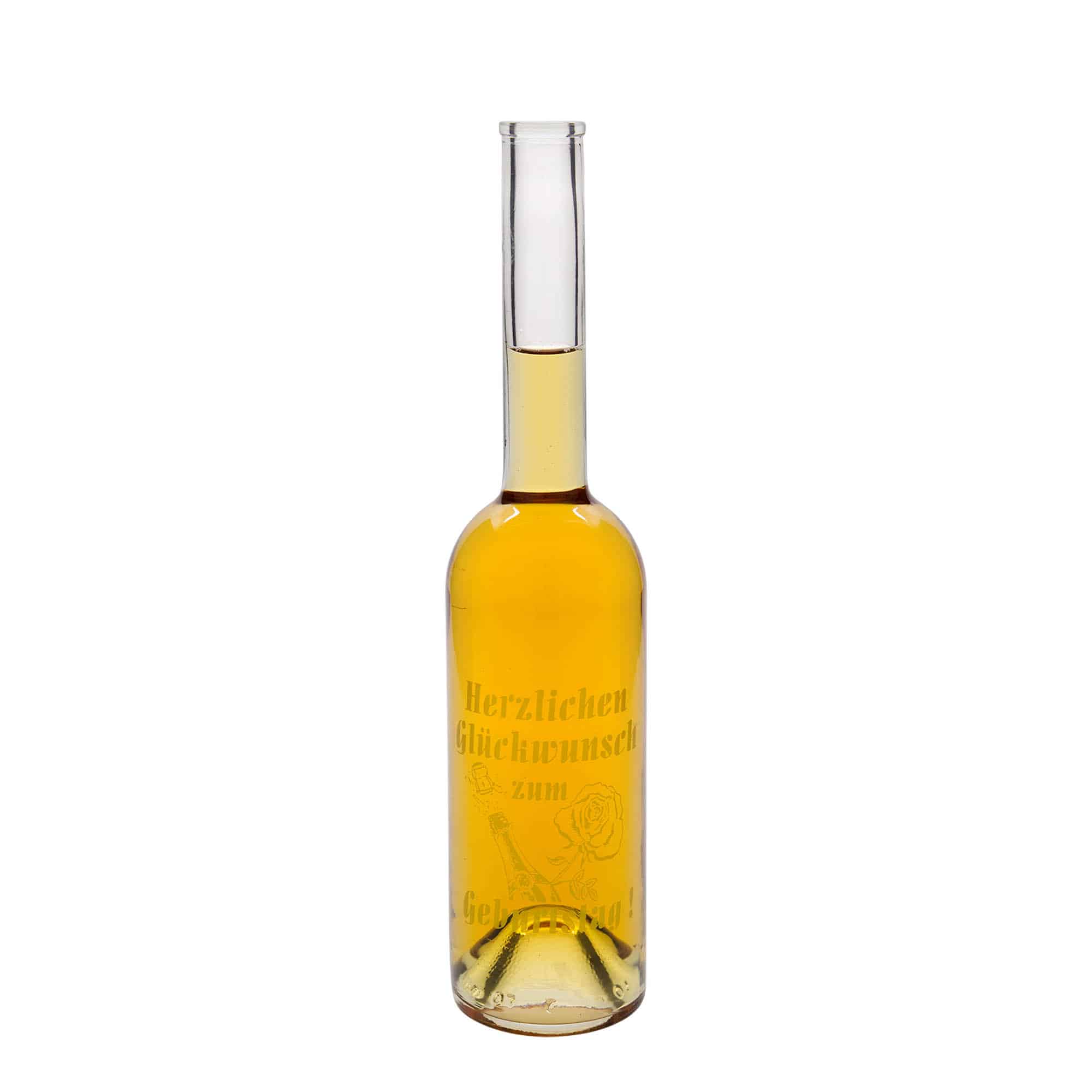 Bottiglia di vetro da 500 ml 'Opera', motivo: Mela, bocca: Sughero Bottiglia di vetro da 500 ml 'Opera', motivo: Mela, bocca: Sughero