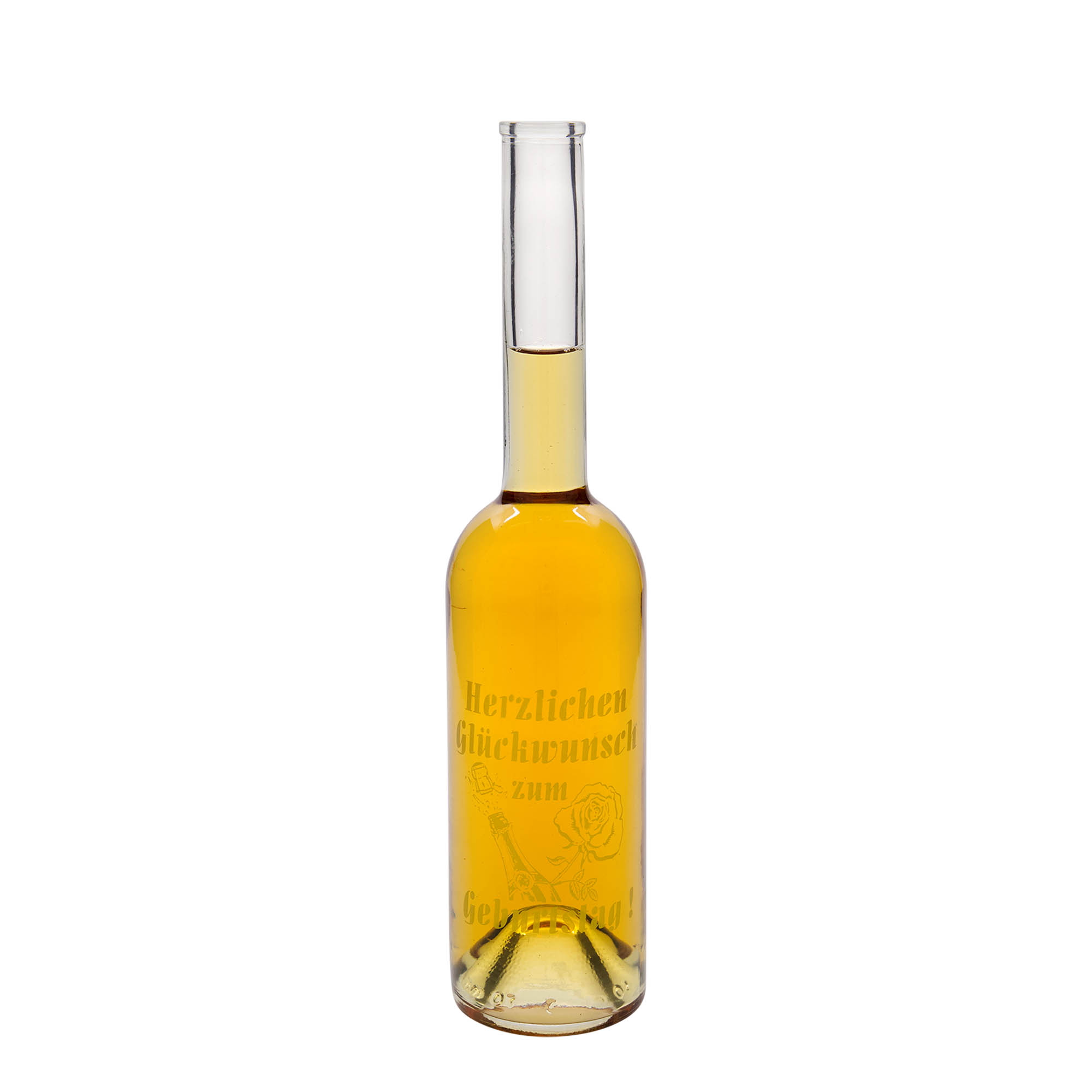 Bottiglia di vetro da 500 ml 'Opera', motivo: Mela, bocca: Sughero Bottiglia di vetro da 500 ml 'Opera', motivo: Mela, bocca: Sughero