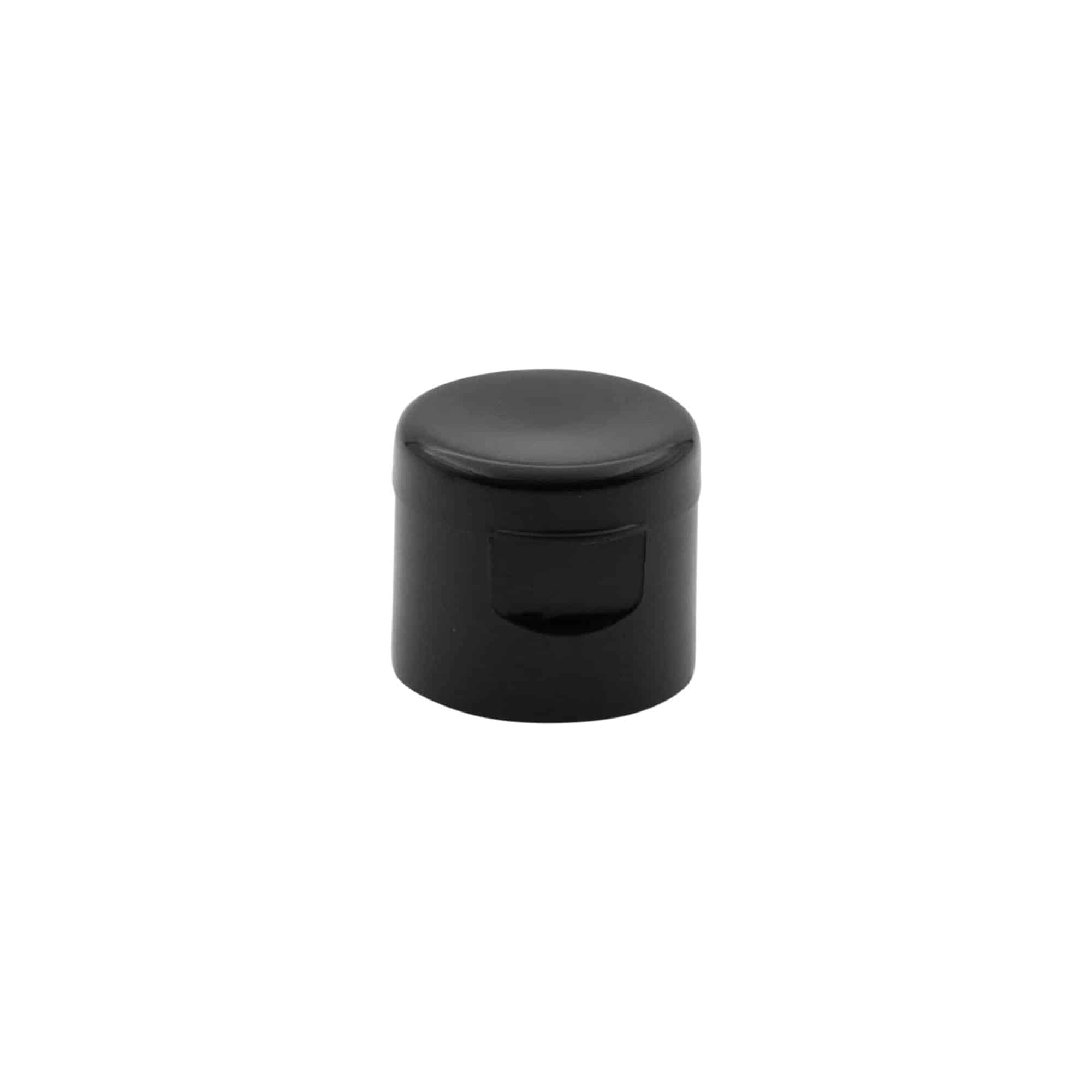 Tappo a vite con cerniera Flip-Top, plastica PP, nera, per imboccatura: 20/410