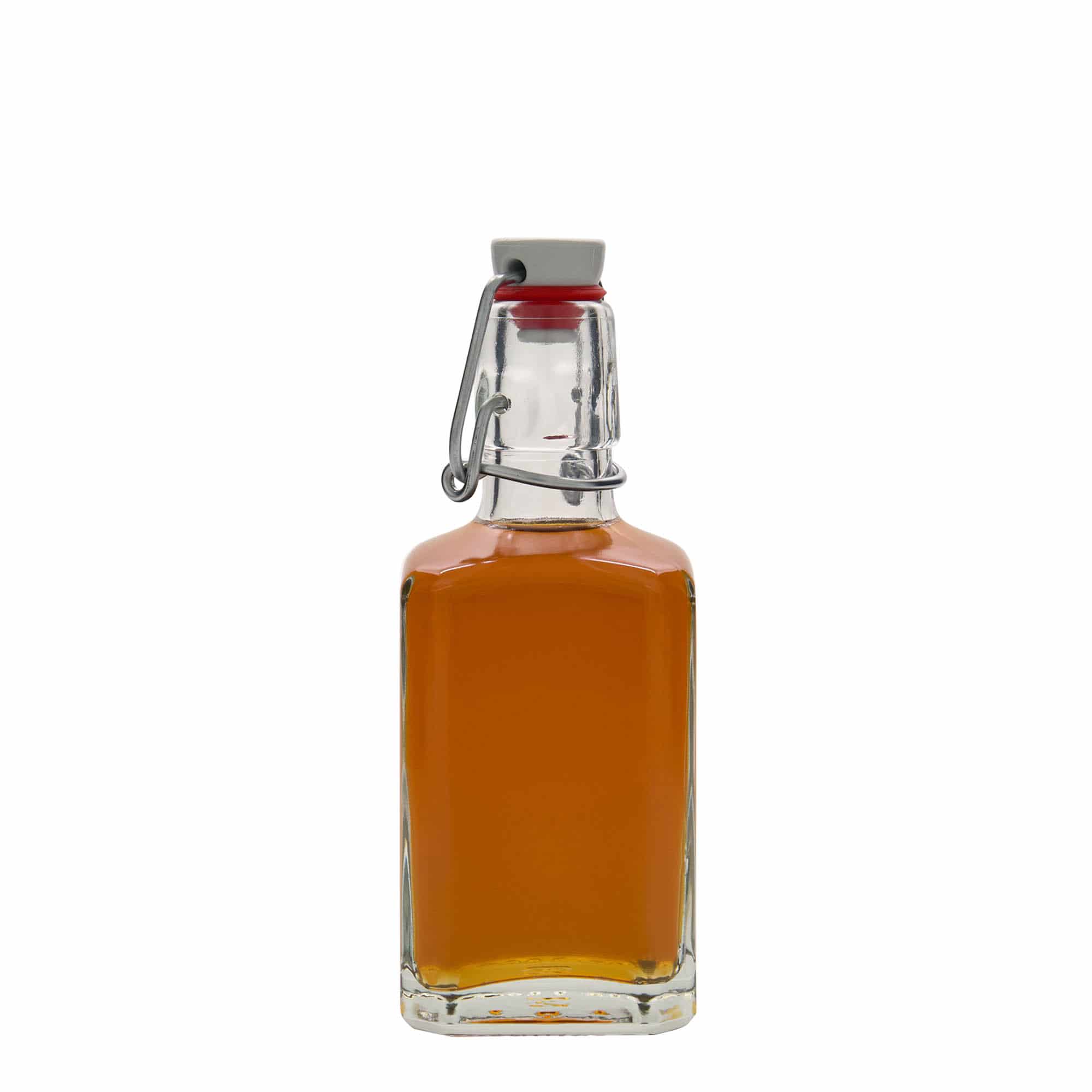 250 ml Bottiglia di vetro 'Rialto', quadrata, vetro, imboccatura: tappo meccanico