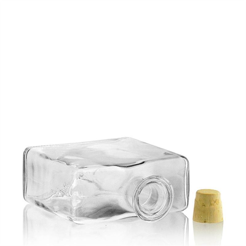 Bottiglia di vetro da 500 ml 'Julia', rettangolare, bocca: sughero Bottiglia di vetro da 500 ml 'Julia', rettangolare, bocca: sughero