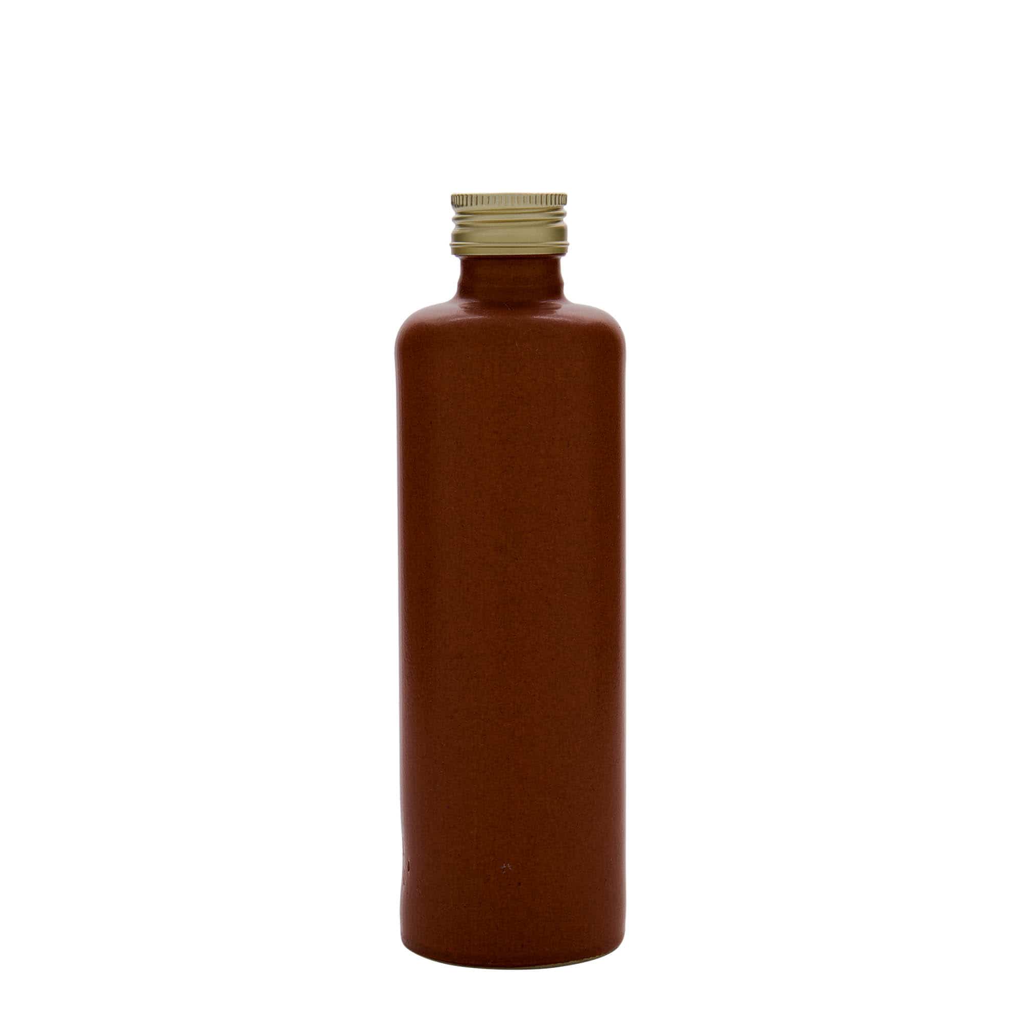 350 ml Bottiglia in ceramica, ceramica grès, rosso-marrone, imboccatura: PP 31,5