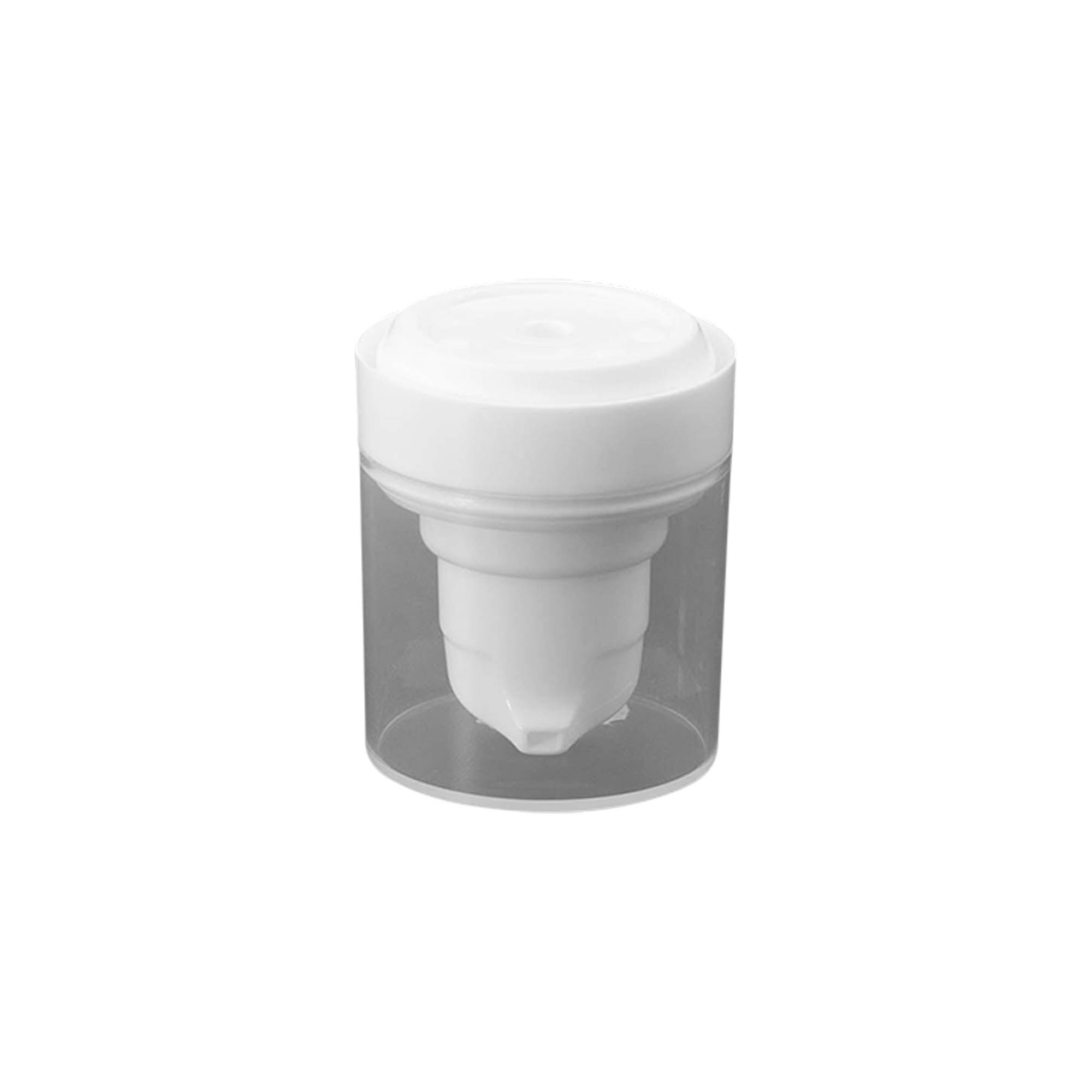 Testa pompa dispenser airless 'Micro', plastica PP, bianca Testa pompa dispenser airless 'Micro', plastica PP, bianca