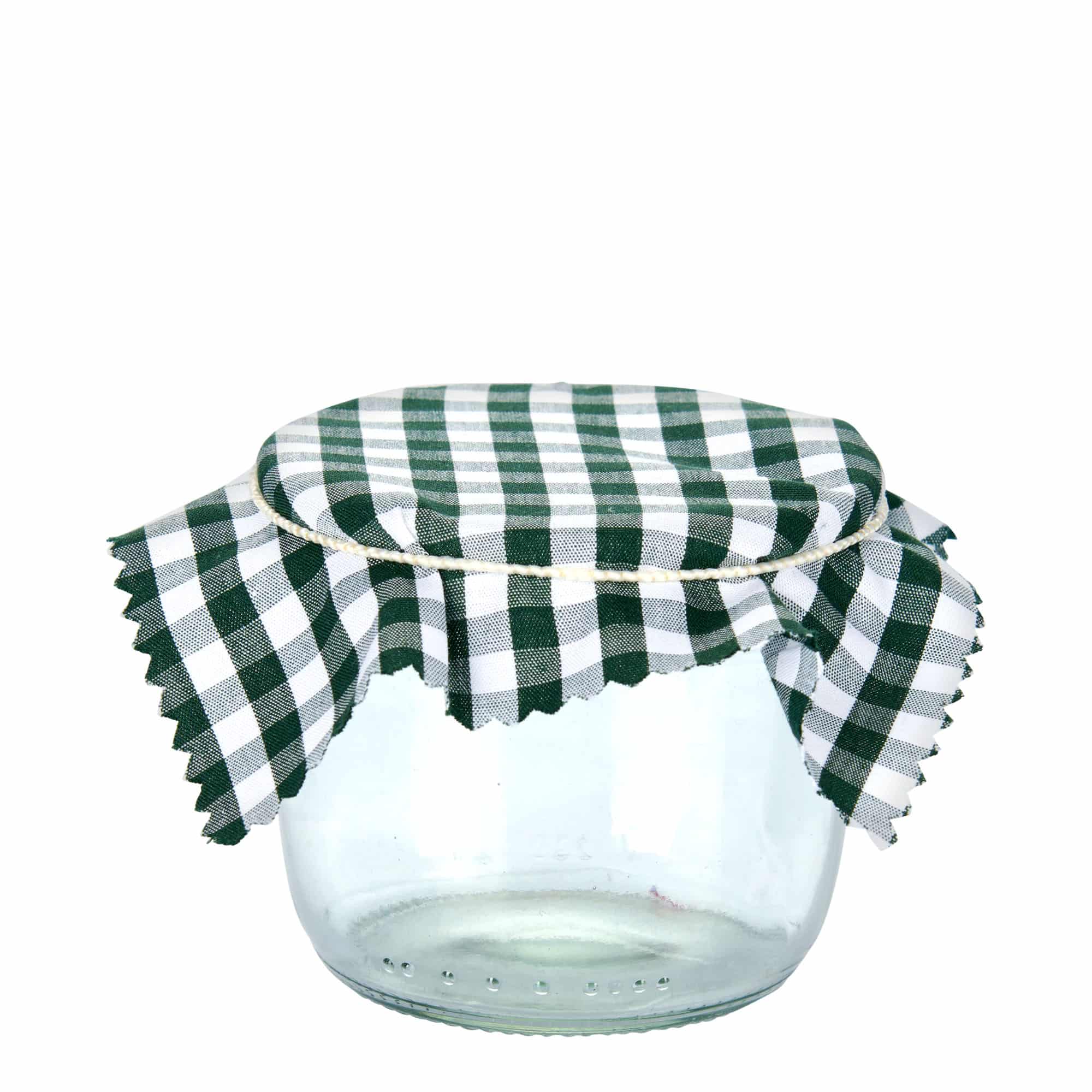 Copri vasetti in stoffa a quadretti 12x12, quadrati, tessuto, verde scuro, imboccatura: TO38-TO53