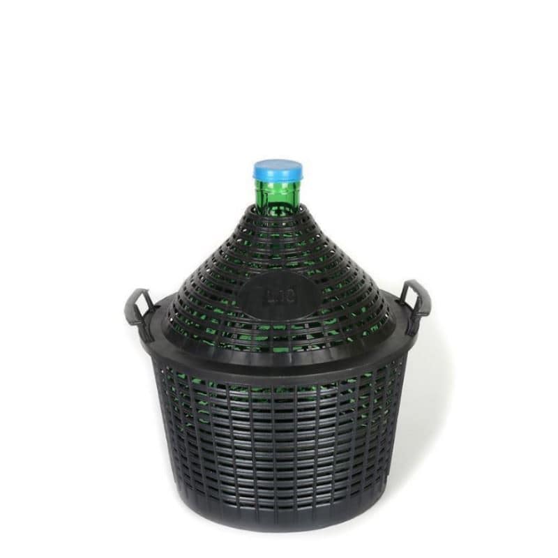 10 l Damigiana a bocca stretta, vetro, verde, imboccatura: coperchio a calotta 10 l Damigiana a bocca stretta, vetro, verde, imboccatura: coperchio a calotta