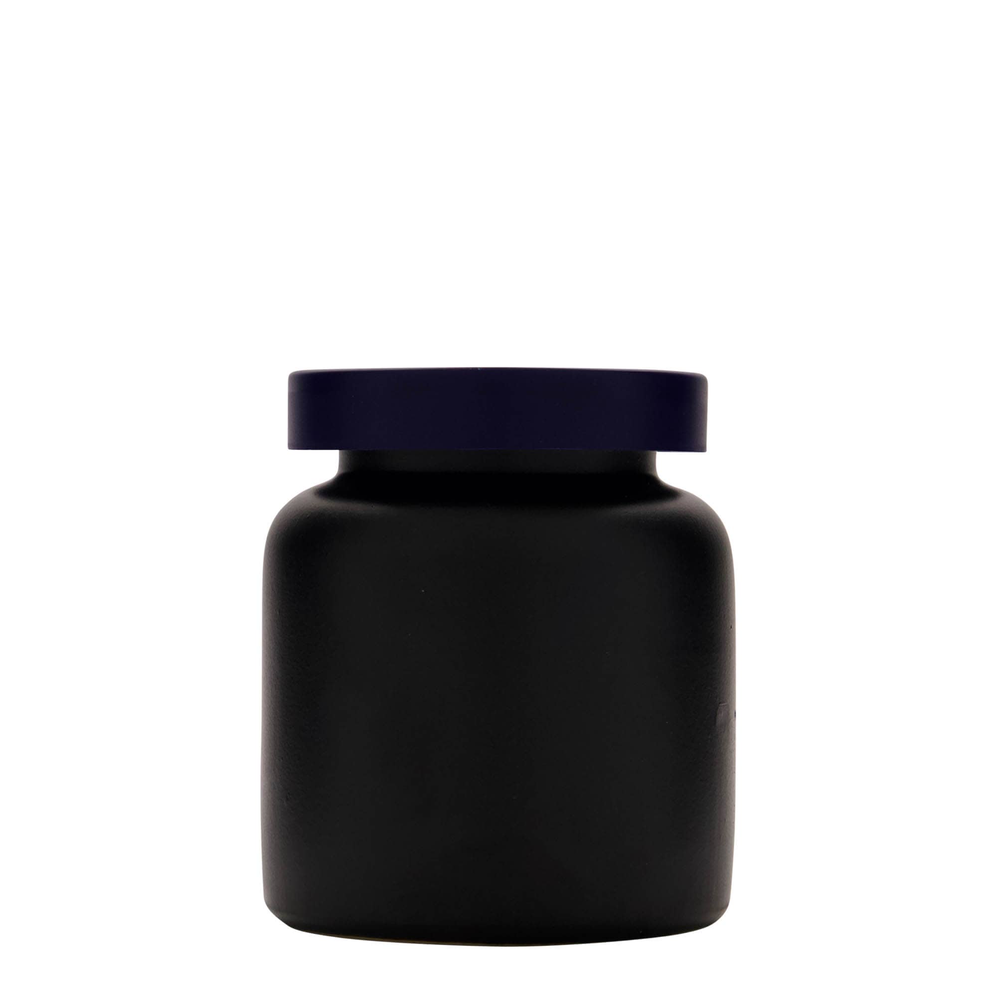 270 ml vaso in gres, ceramica, nero, bocca: coperchio a calotta