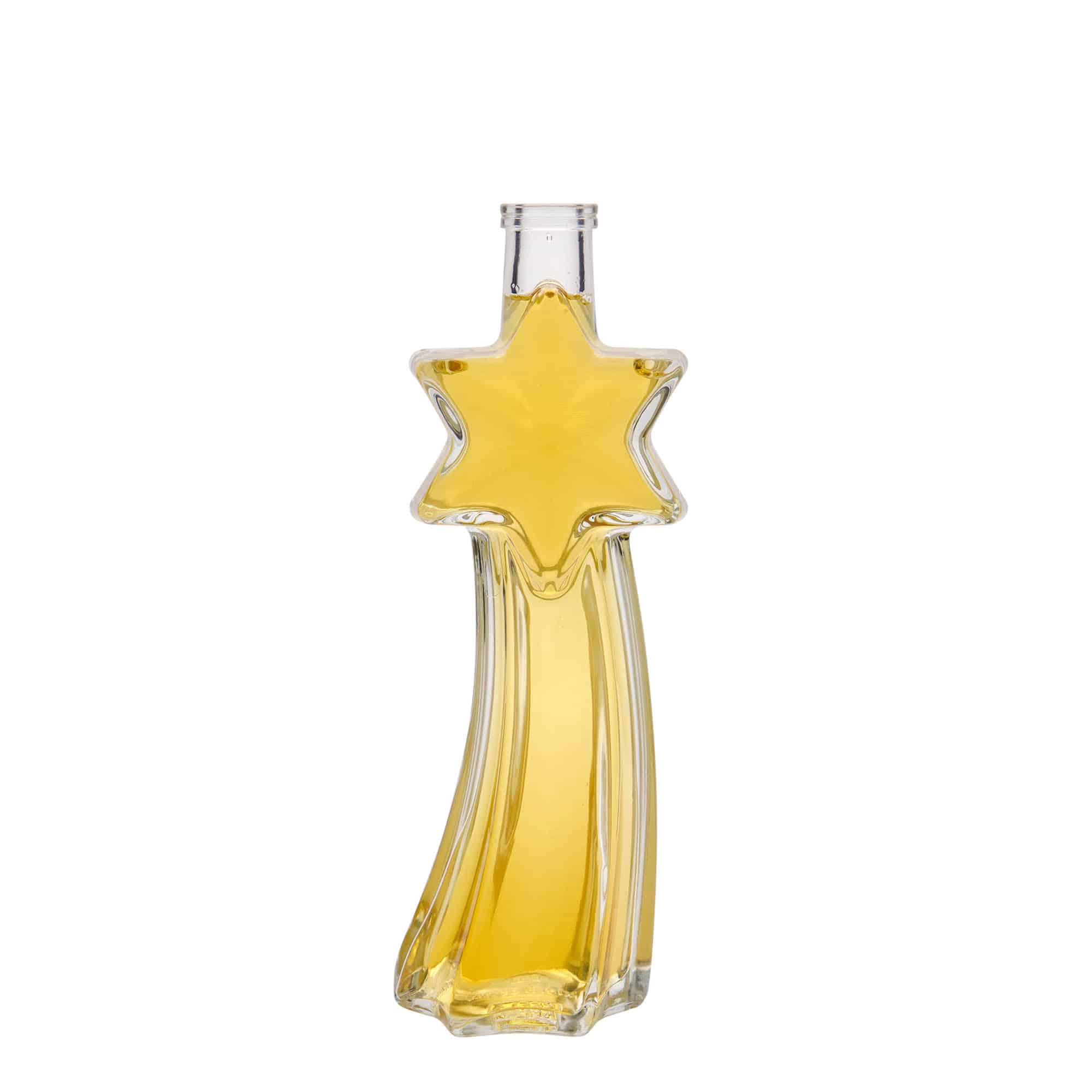 Bottiglia di vetro da 200 ml 'Stella cadente', bocca: sughero Bottiglia di vetro da 200 ml 'Stella cadente', bocca: sughero