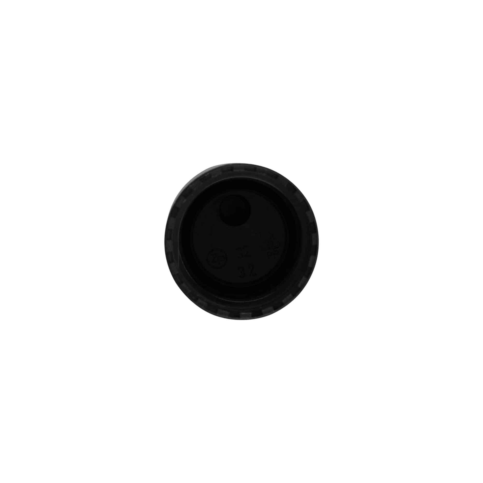 Tappo a vite Disc-Top, plastica PP, nero, per imboccatura: 24/410