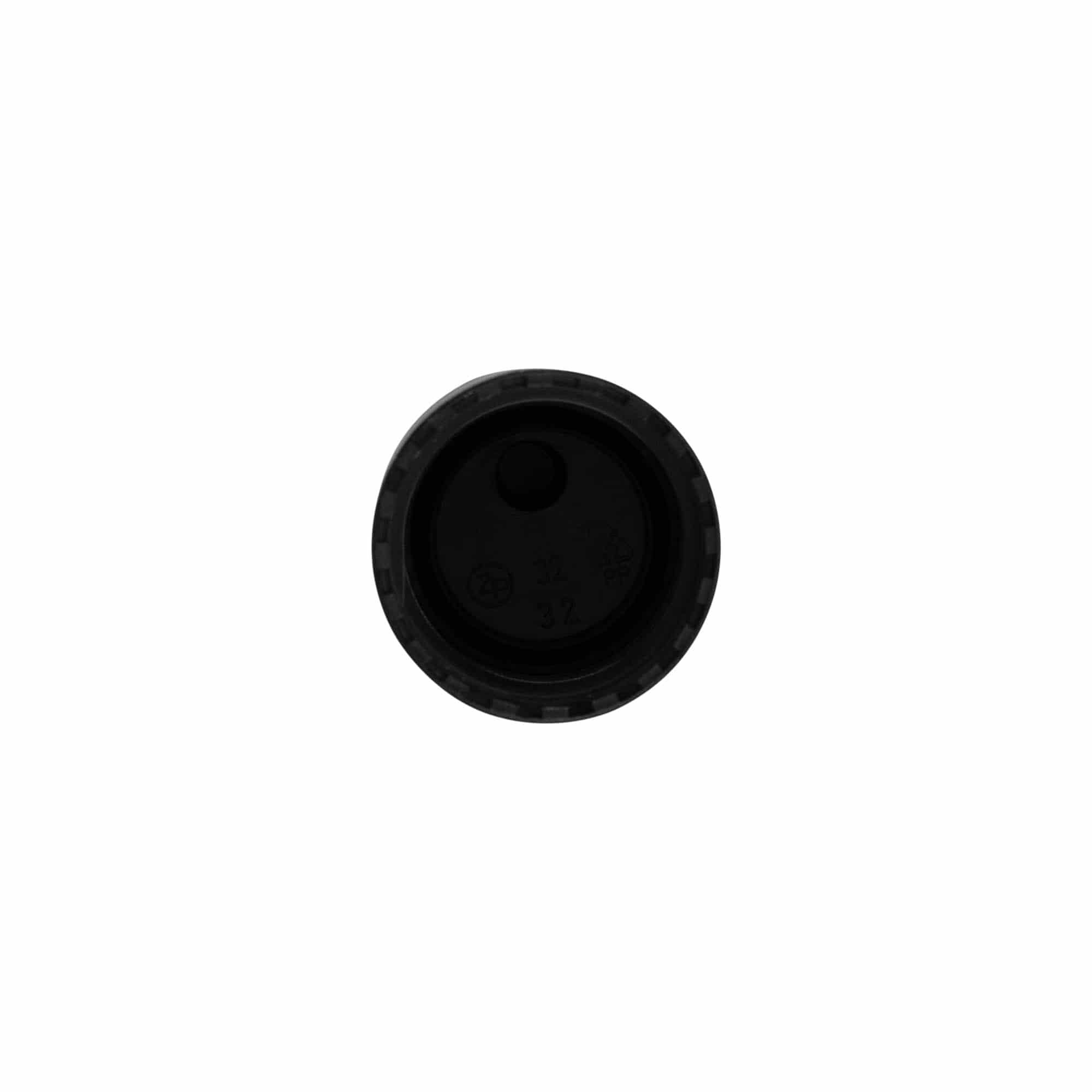 Tappo a vite Disc Top, plastica PP, nero, per bocca: 24/410 Tappo a vite Disc Top, plastica PP, nero, per bocca: 24/410