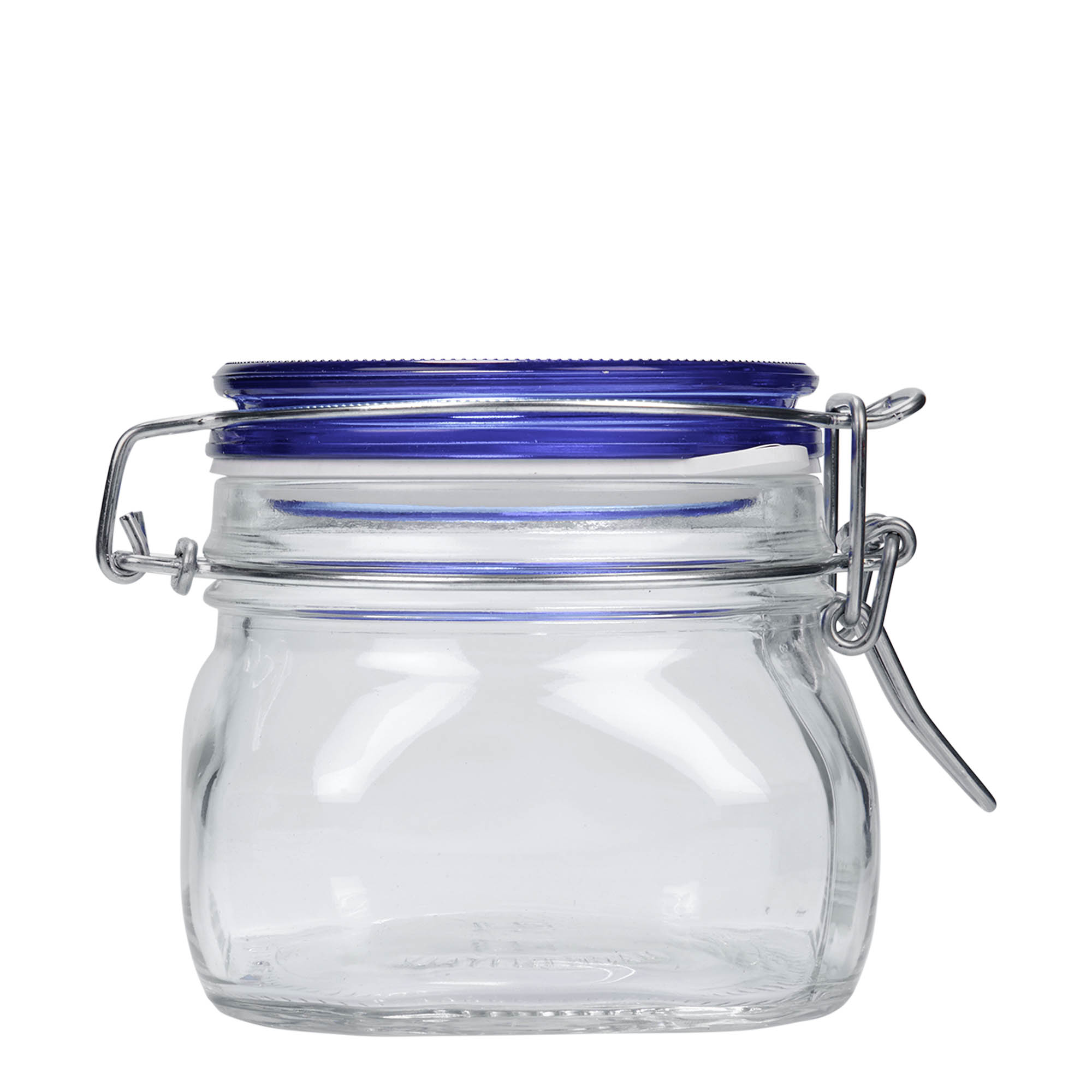 500 ml barattolo a chiusura a filo 'Fido' con tappo blu, quadrato, bocca: chiusura a filo 500 ml barattolo a chiusura a filo 'Fido' con tappo blu, quadrato, bocca: chiusura a filo