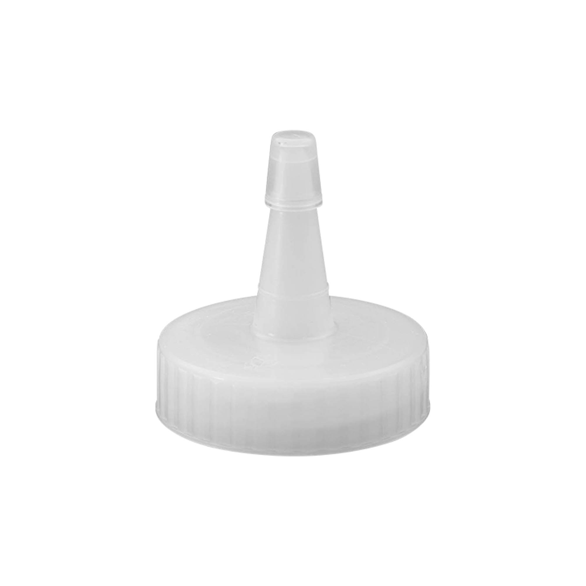 Tappo a vite con beccuccio a spruzzo, plastica PP, bianco, per bocca: 38/400 Tappo a vite con beccuccio a spruzzo, plastica PP, bianco, per bocca: 38/400