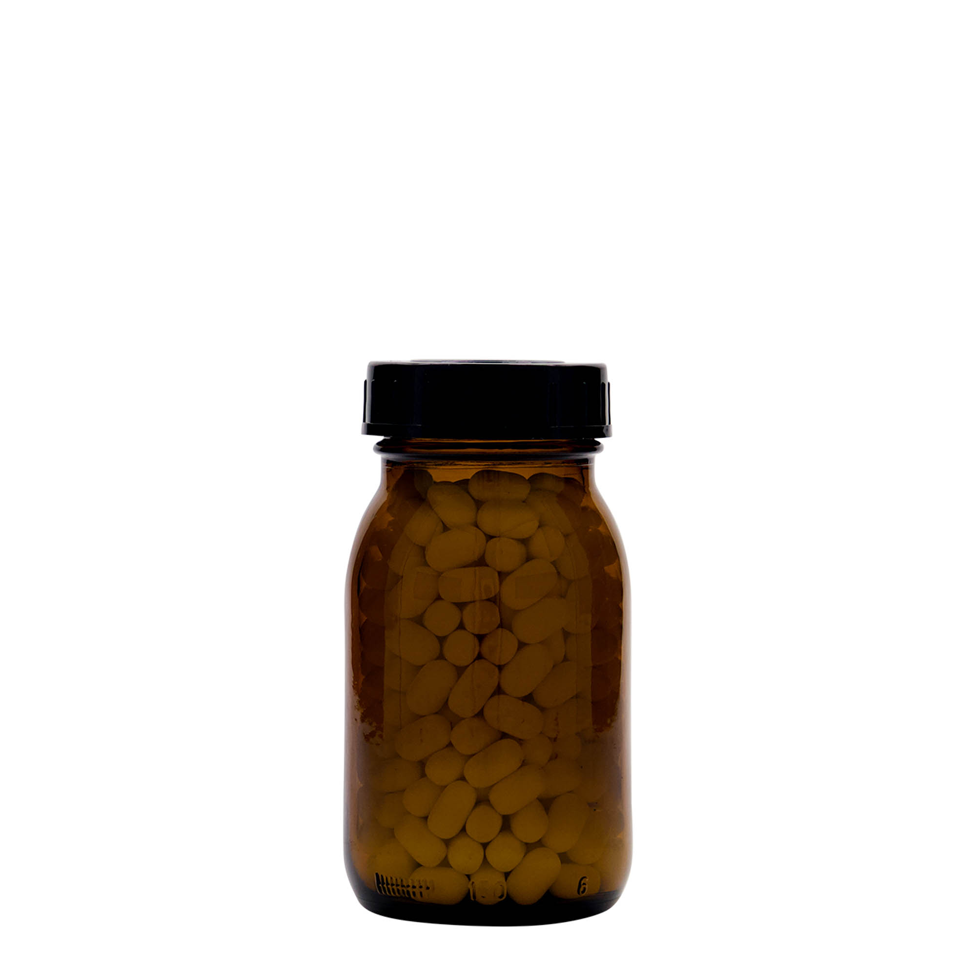 150 ml barattolo a bocca larga, marrone, bocca: DIN 45