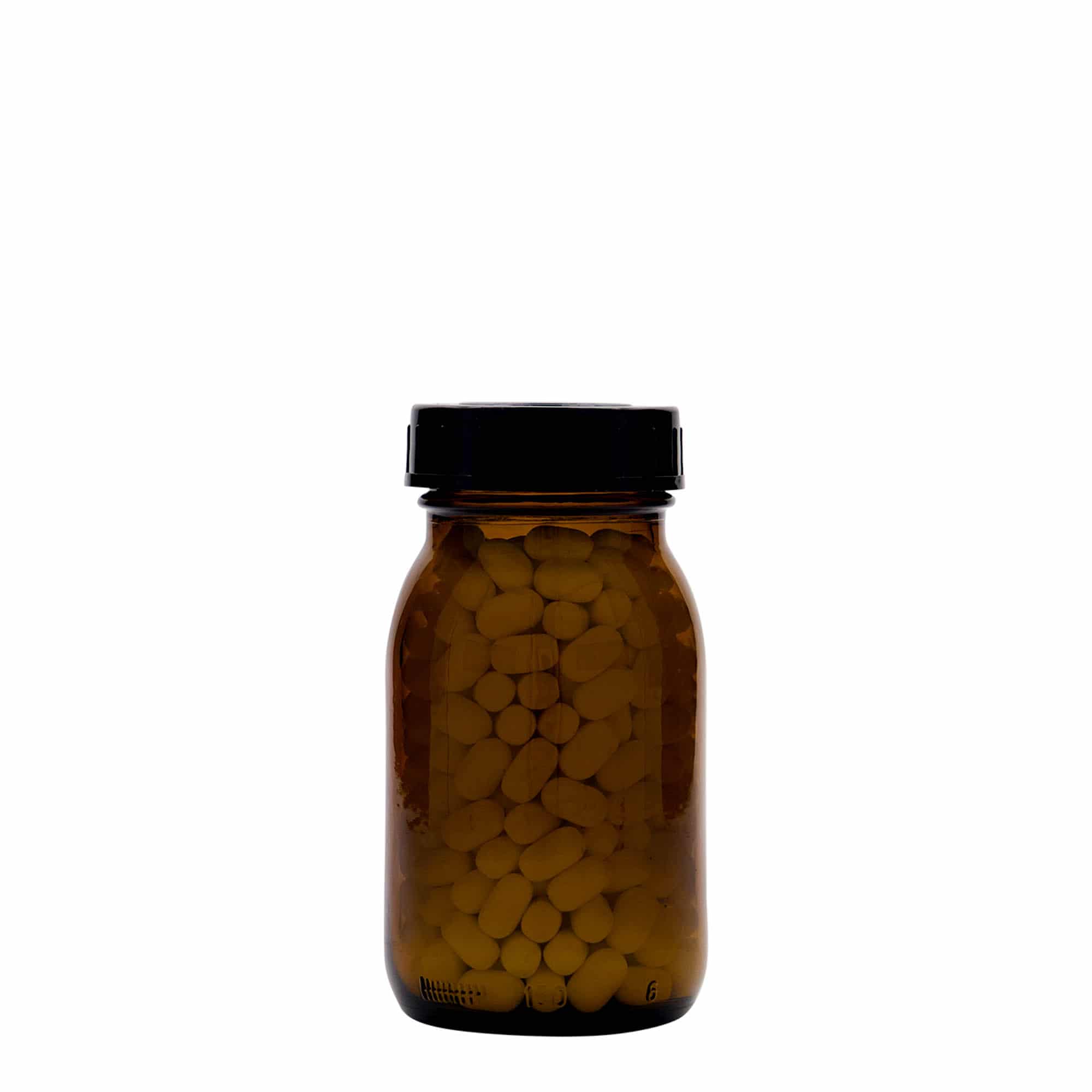 150 ml barattolo a bocca larga, marrone, bocca: DIN 45