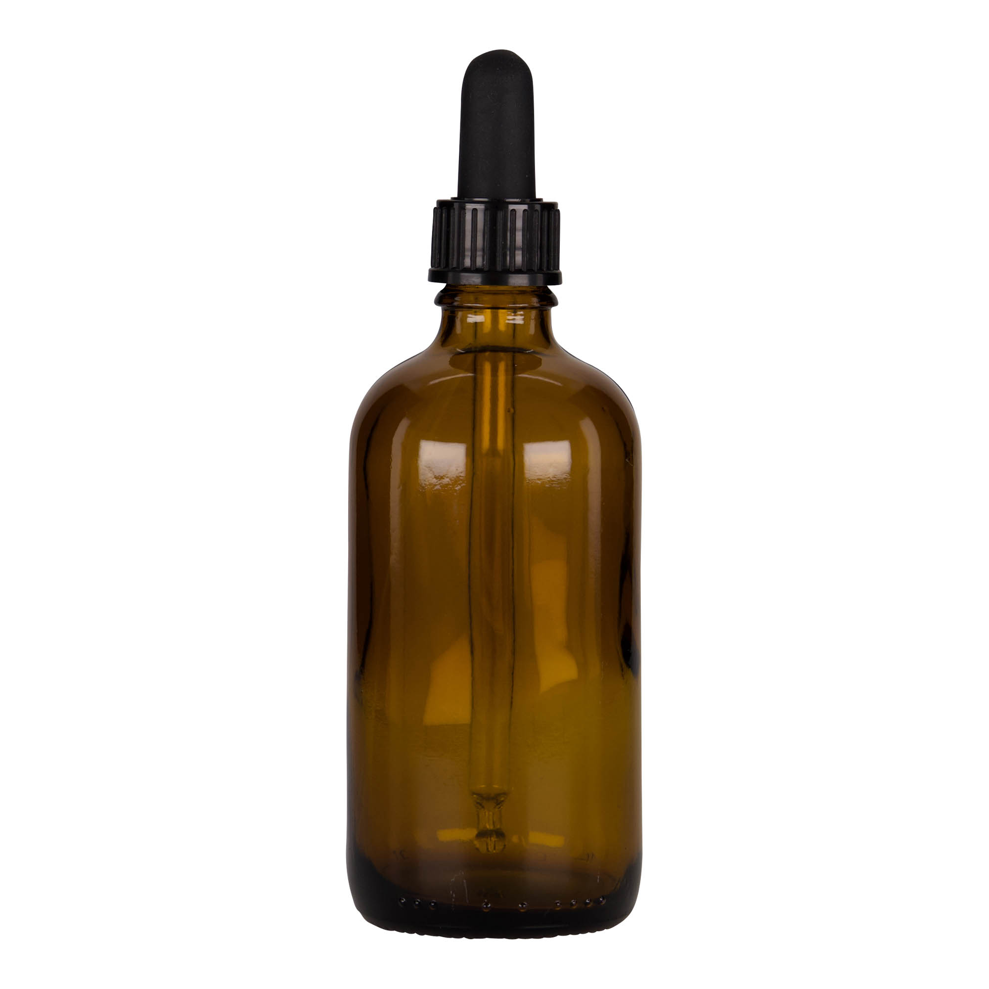100 ml flacone con contagocce medicinale, vetro, marrone-nero, bocca: DIN 18