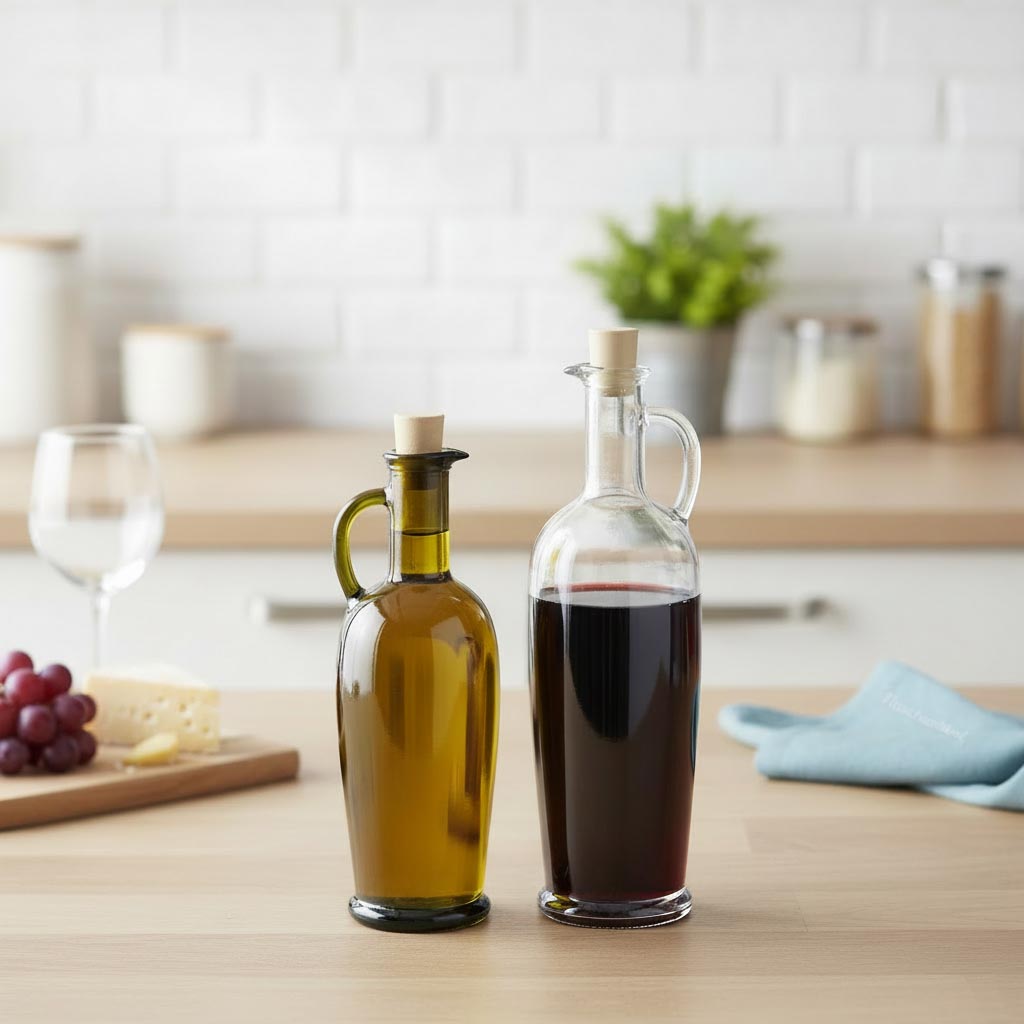 Bottiglia di vetro da 250 ml 'Eleganta', ovale, bocca: tappo di sughero Bottiglia di vetro da 250 ml 'Eleganta', ovale, bocca: tappo di sughero