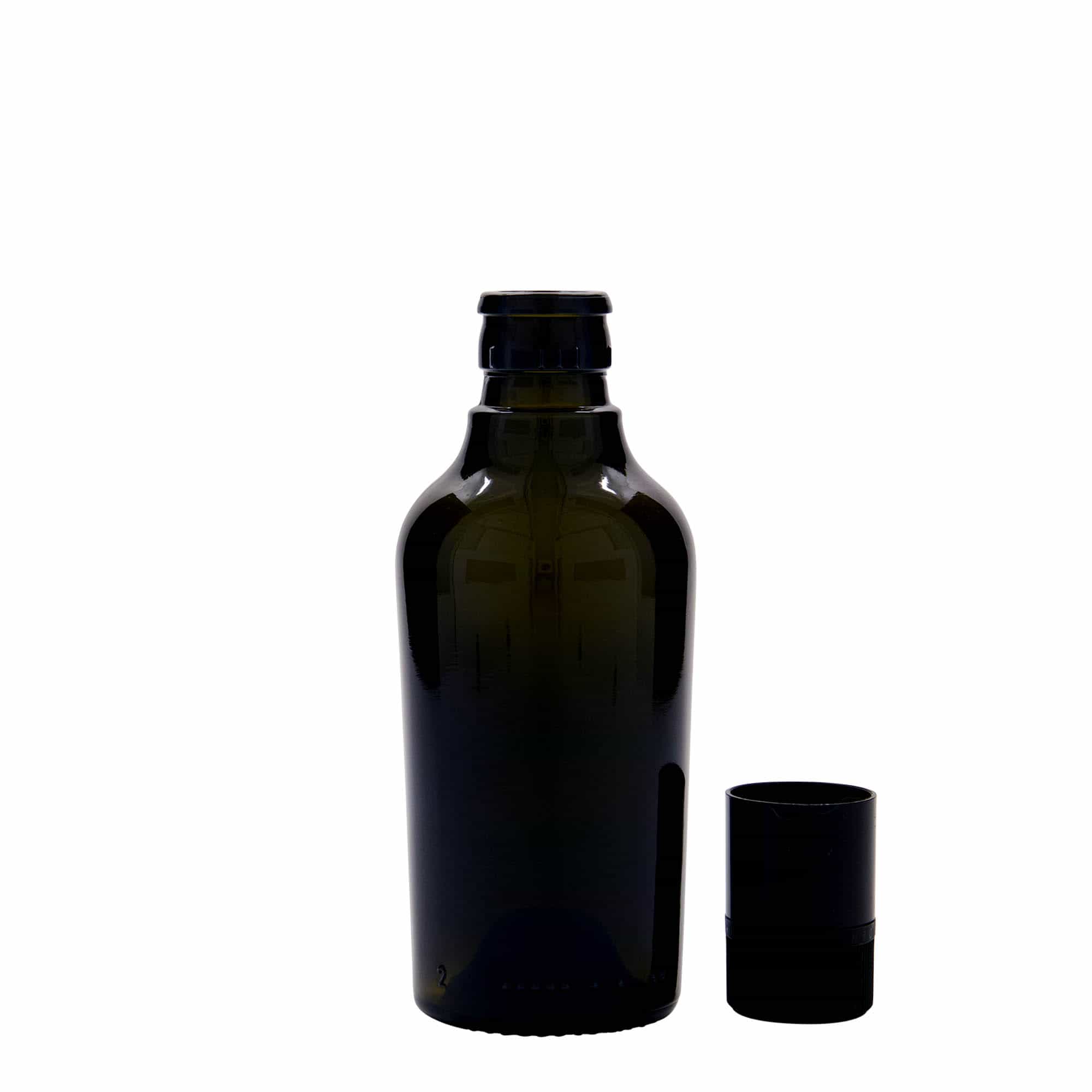 250 ml Bottiglia olio/aceto 'Oleum', vetro, verde antico, imboccatura: DOP