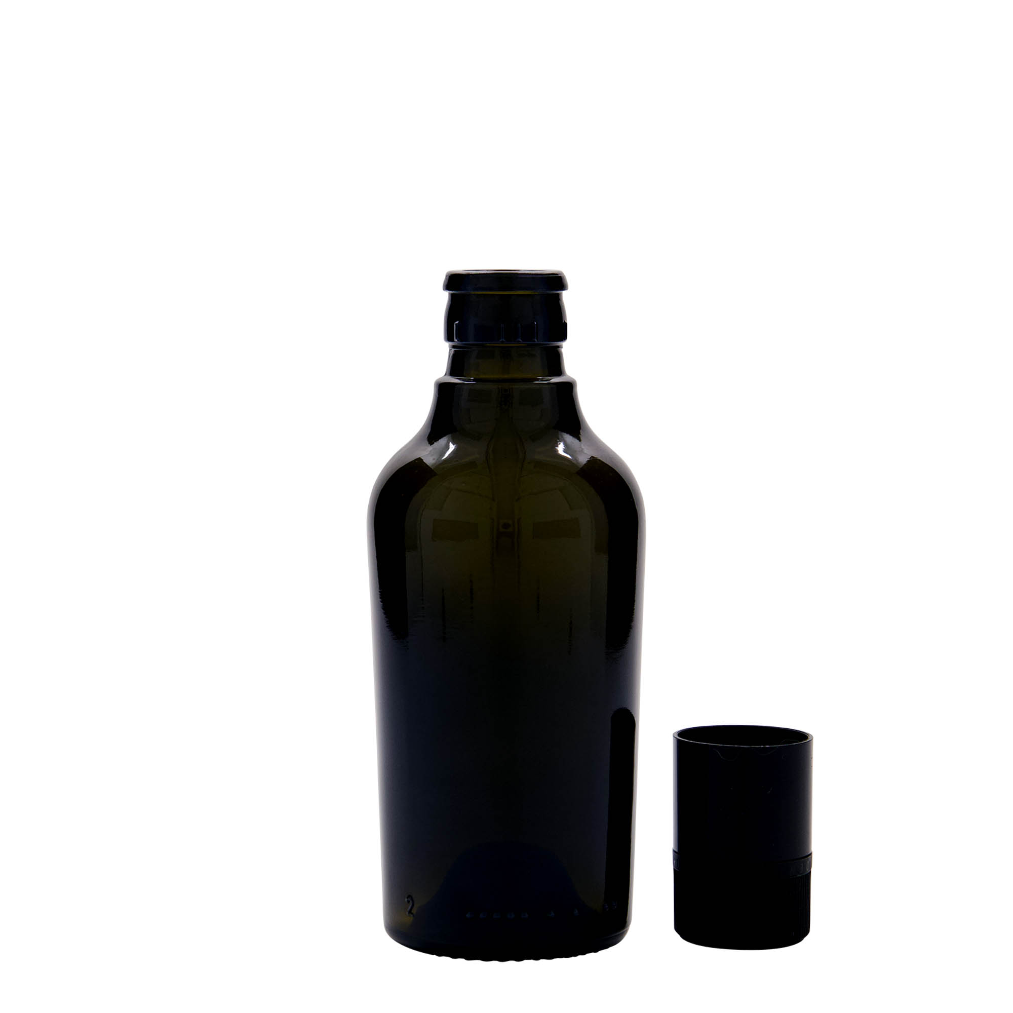 250 ml Bottiglia per aceto/olio 'Oleum', vetro, verde antico, bocca: DOP