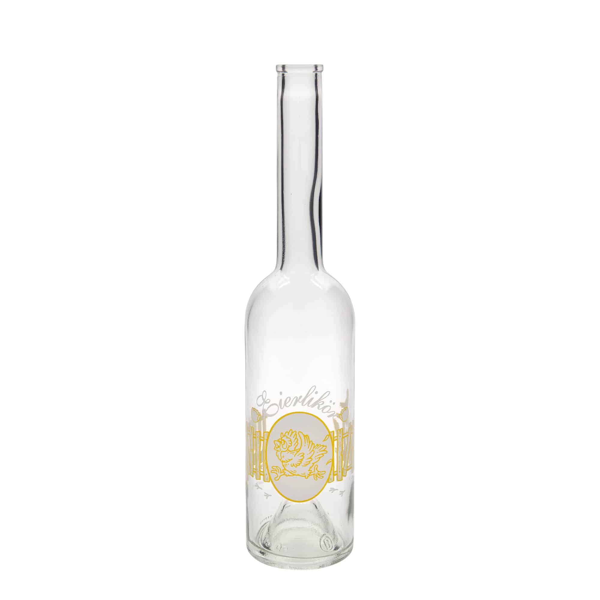 Bottiglia di vetro da 500 ml 'Opera', motivo: liquore all'uovo, bocca: sughero