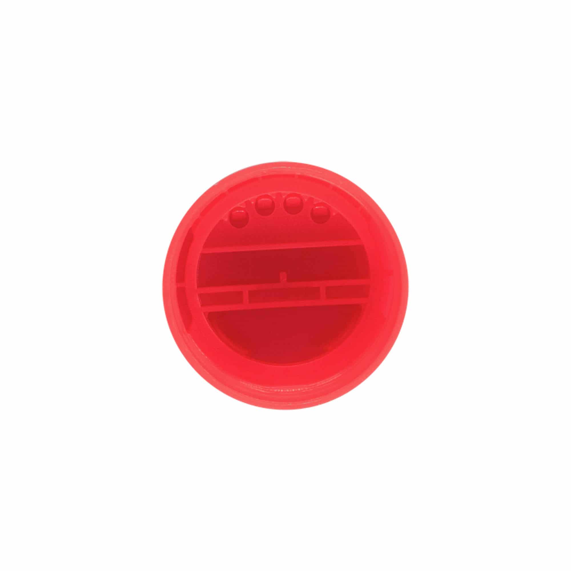 Tappo dosatore sale/pepe plastica PP, rosso, per imboccatura: 38/400