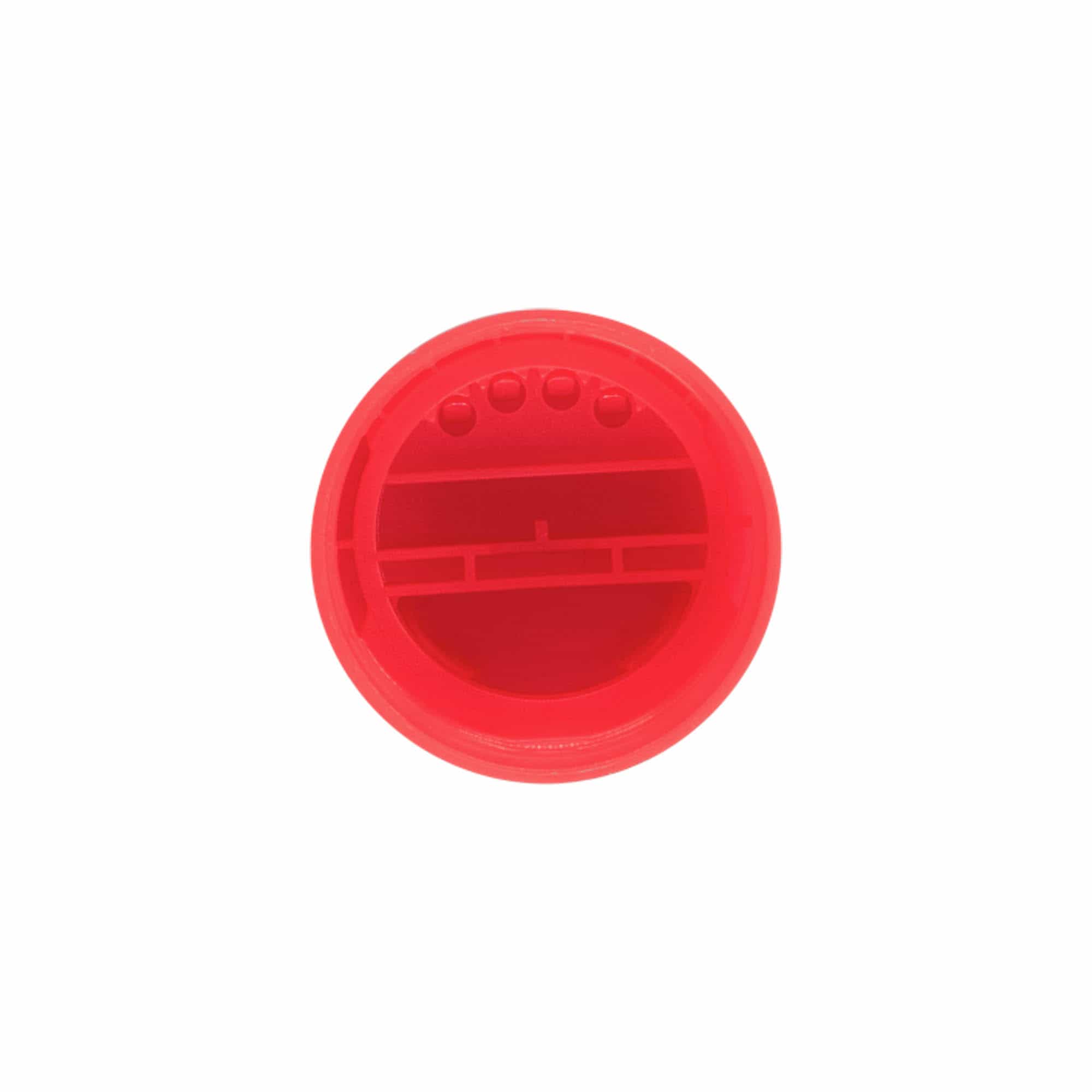 Chiusura per barattolo di spezie con diffusore, plastica PP, rossa, per bocca: 38/400 Chiusura per barattolo di spezie con diffusore, plastica PP, rossa, per bocca: 38/400