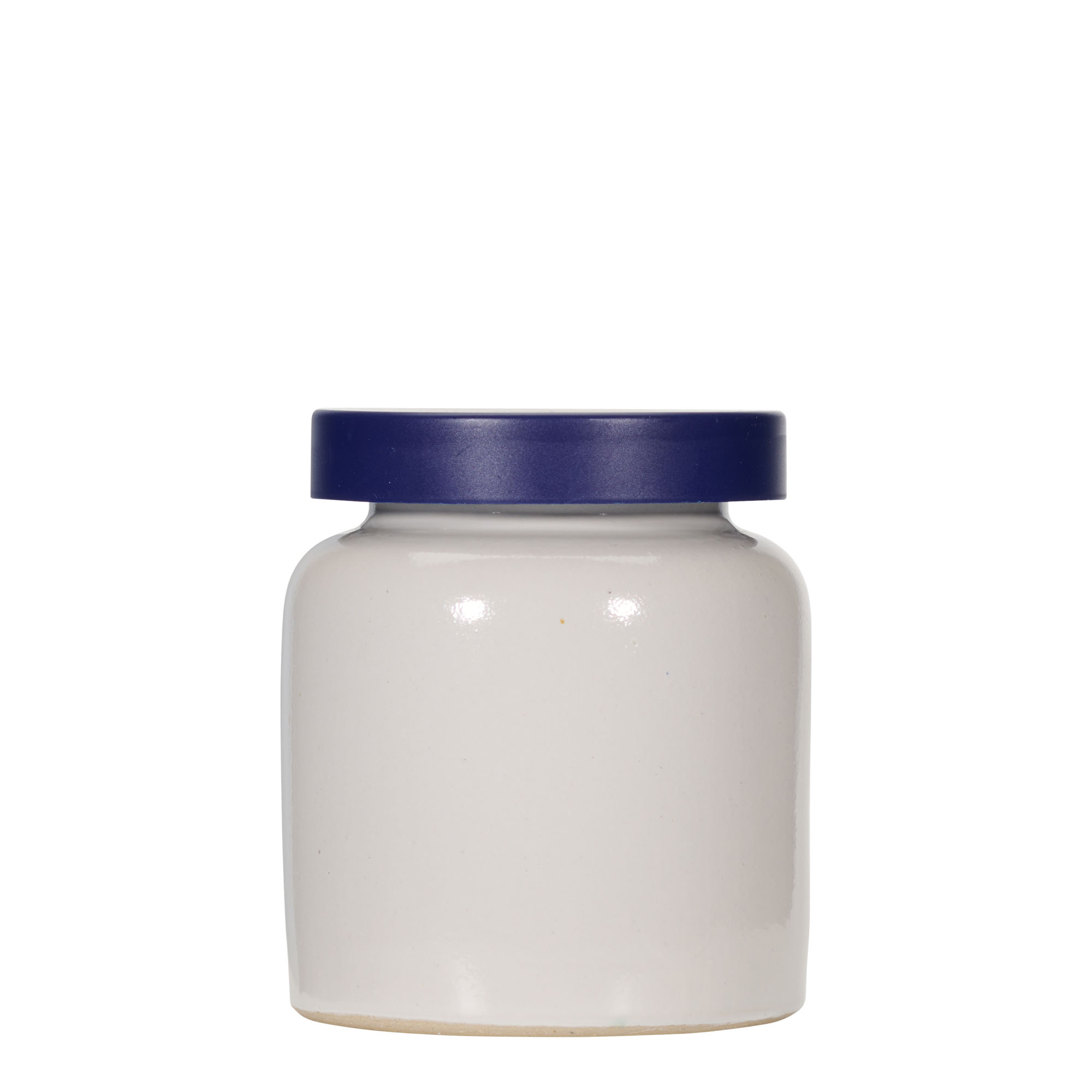 Vaso in gres porcellanato da 270 ml, ceramica, bianco, bocca: coperchio a calotta