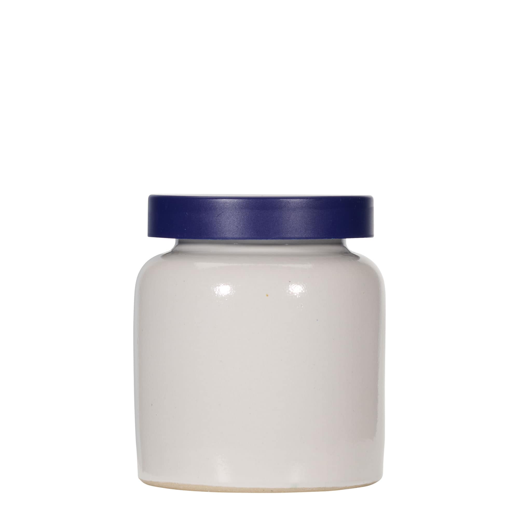 Vaso in gres porcellanato da 270 ml, ceramica, bianco, bocca: coperchio a calotta