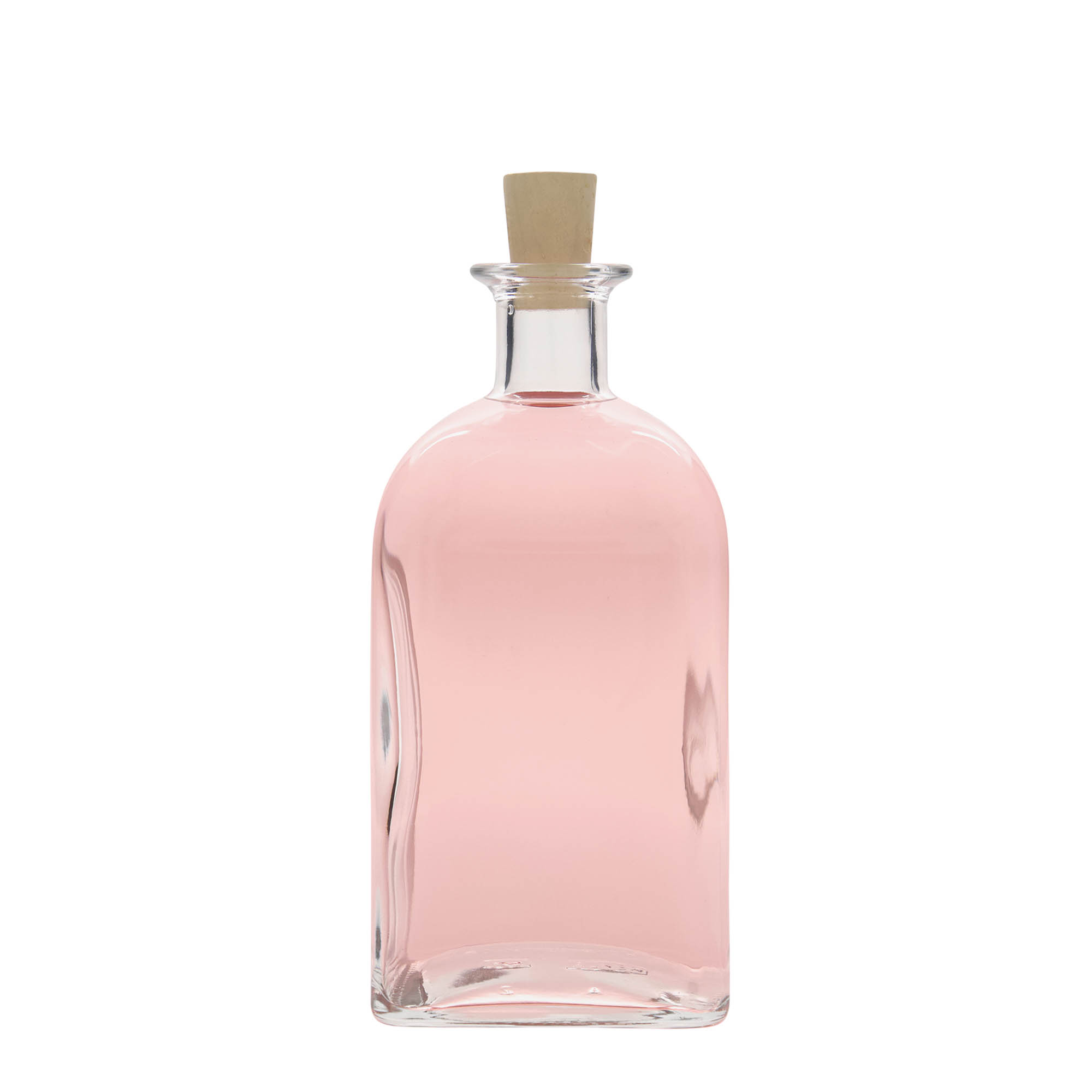 Bottiglia di vetro da 700 ml Apotheker Carré, quadrata, bocca: sughero