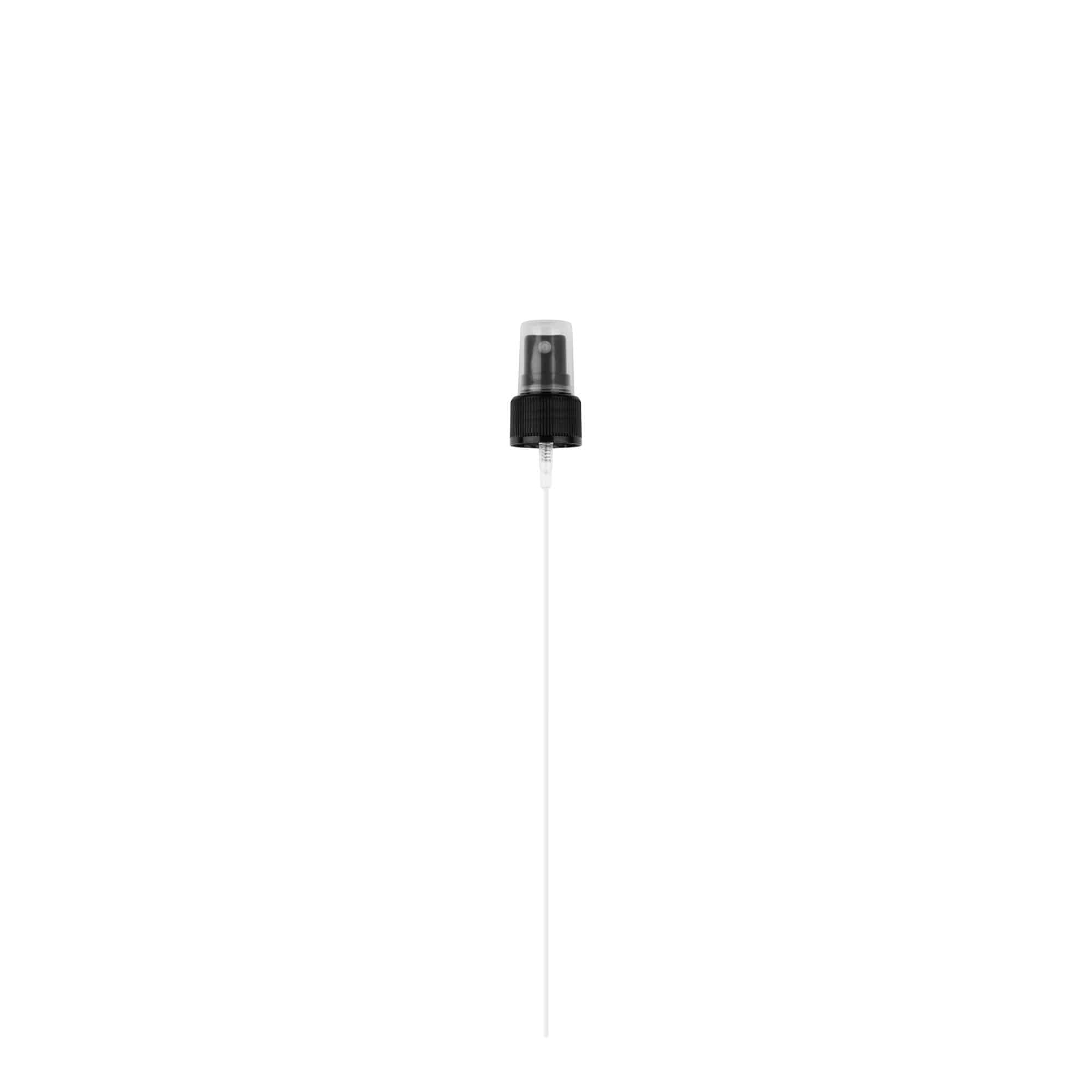 Tappo a vite con nebulizzatore spray, plastica PP, nero, per bocca: 24/410