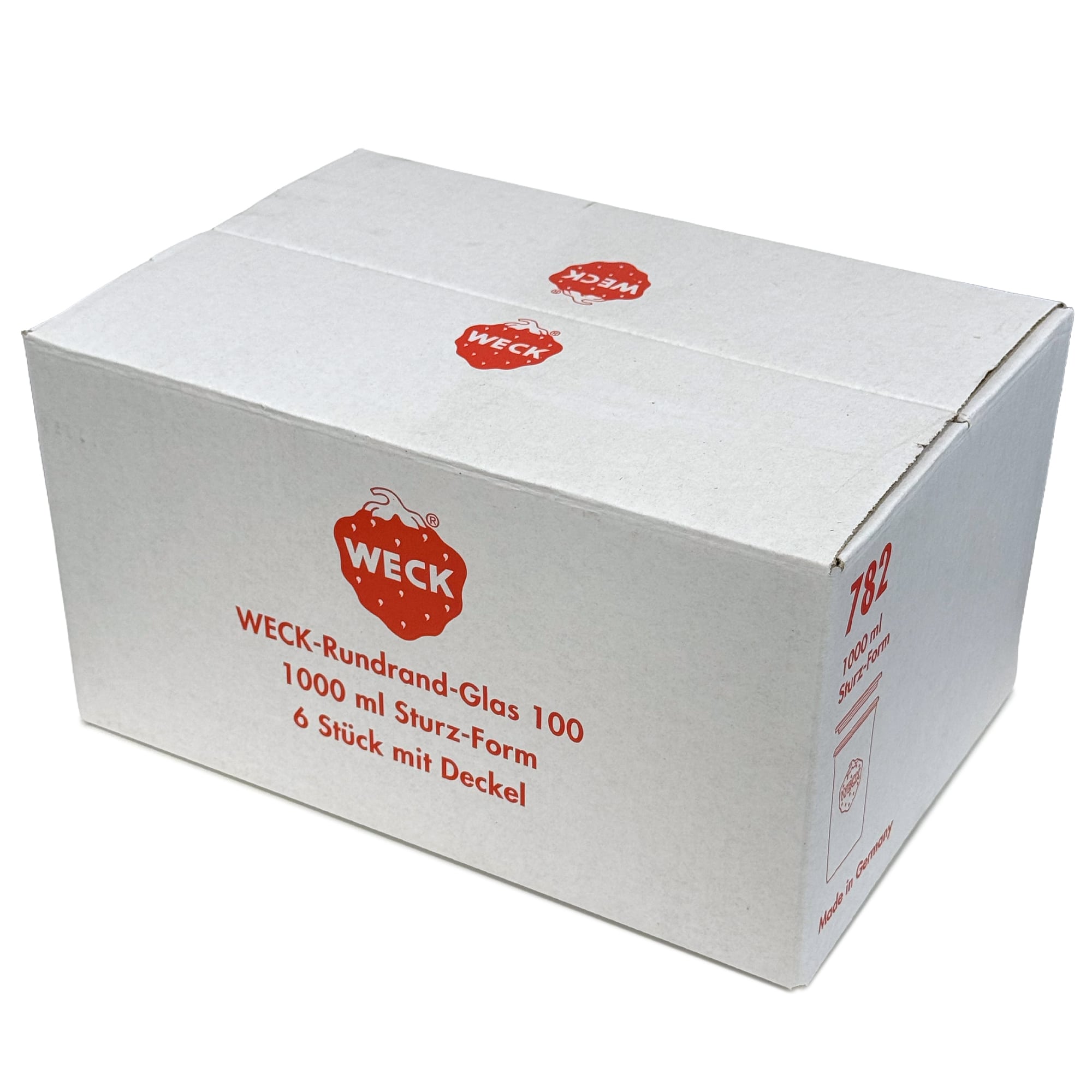 6x 1000 ml vaso WECK a bocca larga con coperchio in vetro RR 100