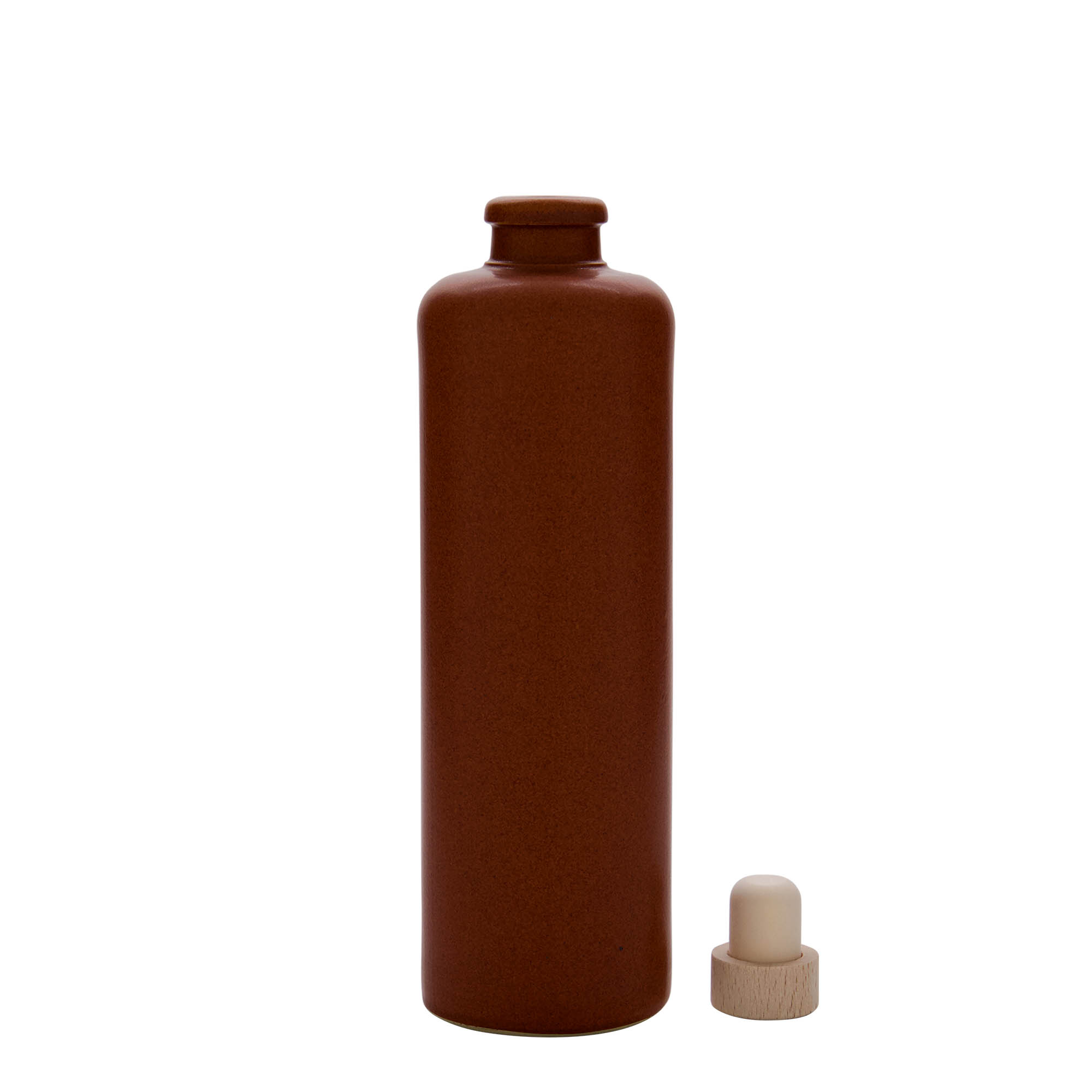 Boccale da 500 ml, gres, rosso-marrone, bocca: sughero