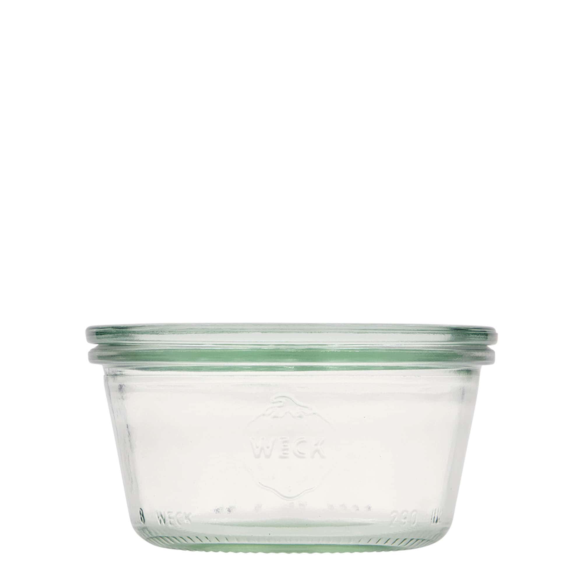 6x 290 ml vaso WECK a bocca larga basso con coperchio in vetro RR 100
