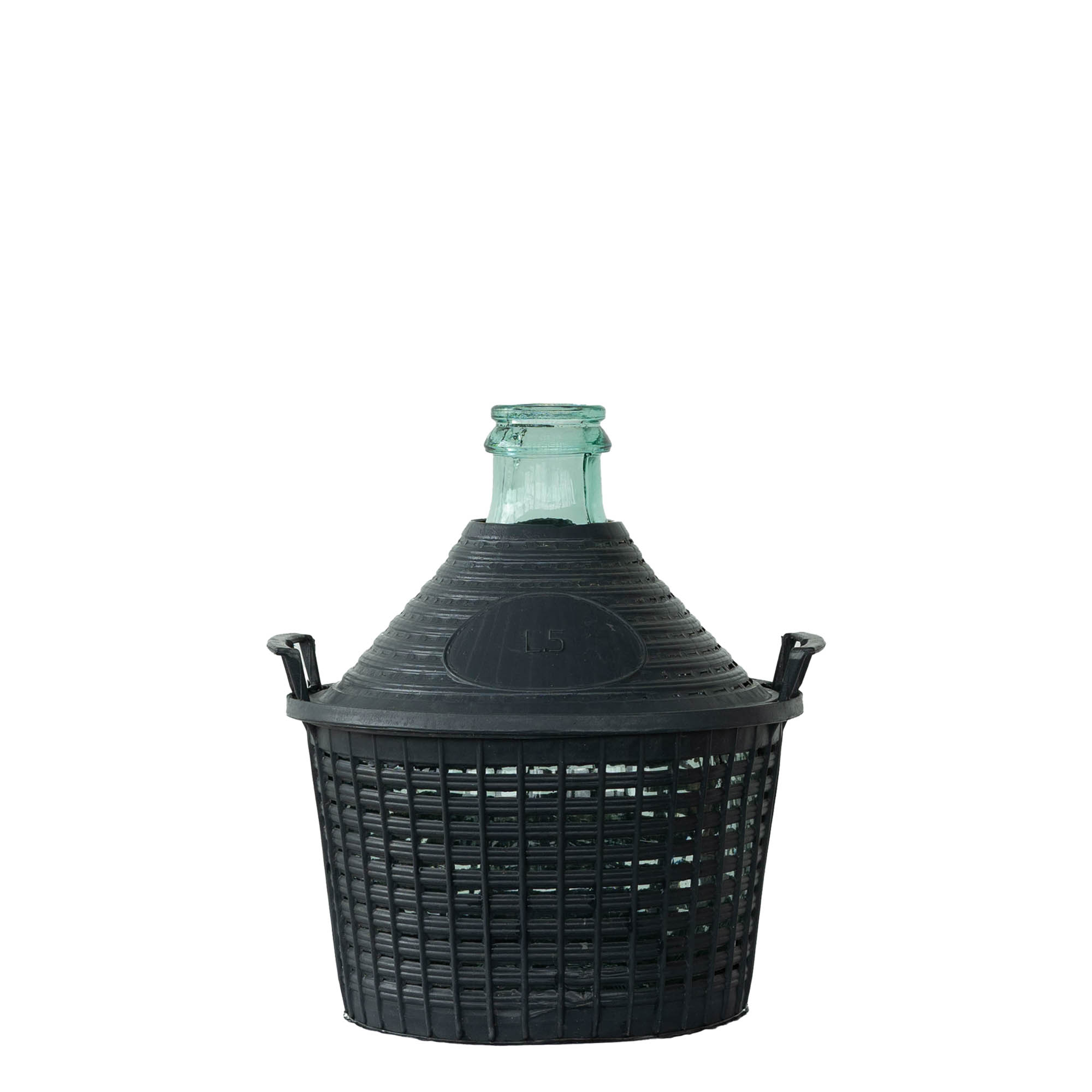 Bombola a palla da 5 l, collo stretto, vetro, bocca: coperchio a cappuccio Bombola a palla da 5 l, collo stretto, vetro, bocca: coperchio a cappuccio