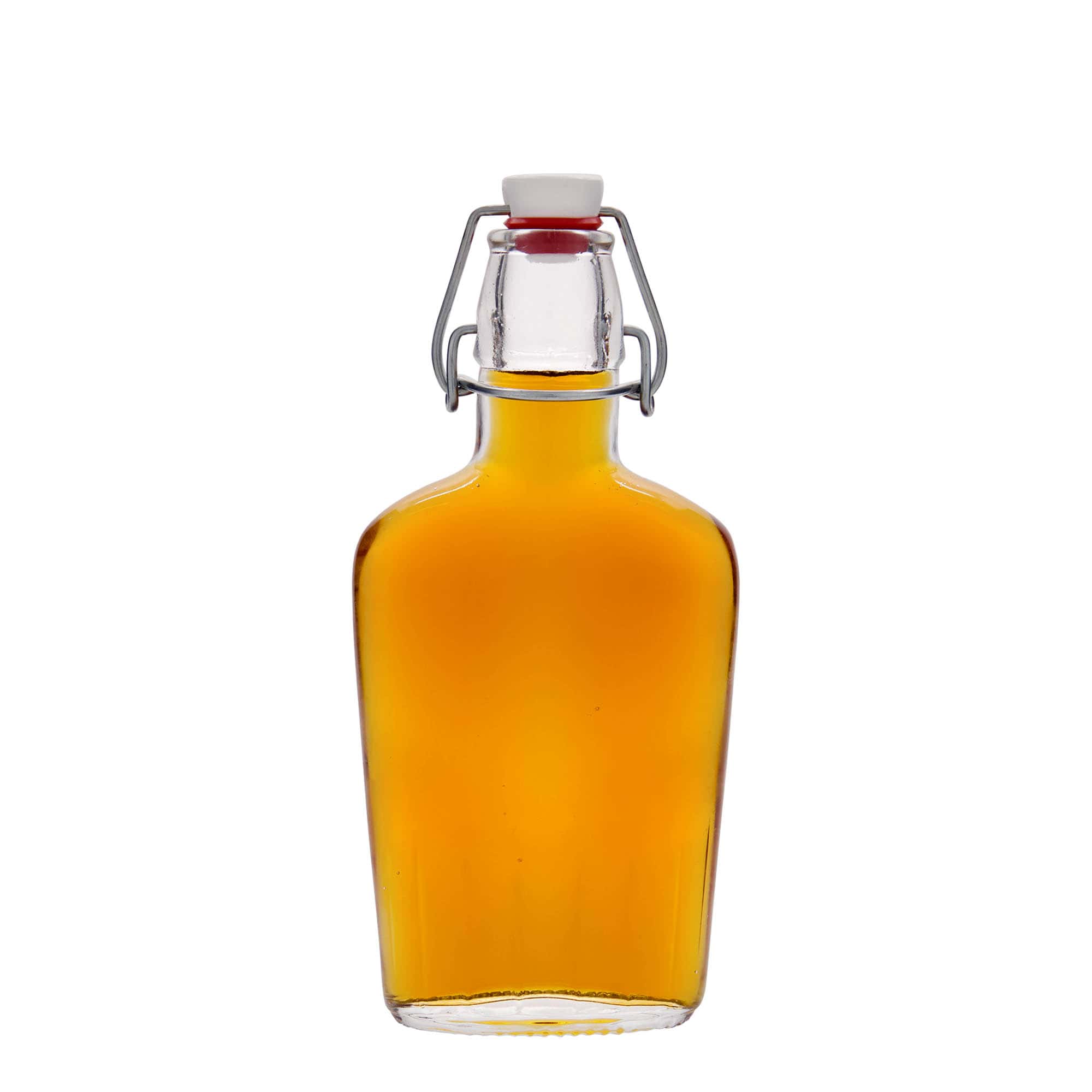 250 ml Bottiglia di vetro 'Fiaschetta', ovale, imboccatura: tappo meccanico
