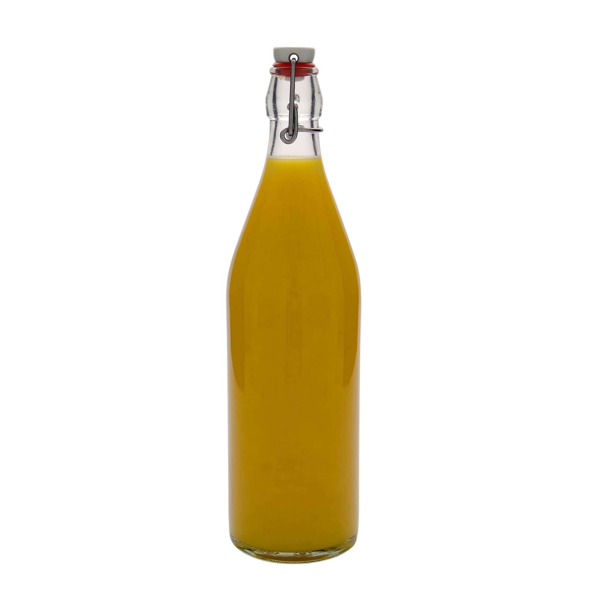 Bottiglia di vetro da 1.000 ml 'Giara', bocca: chiusura a gancio
