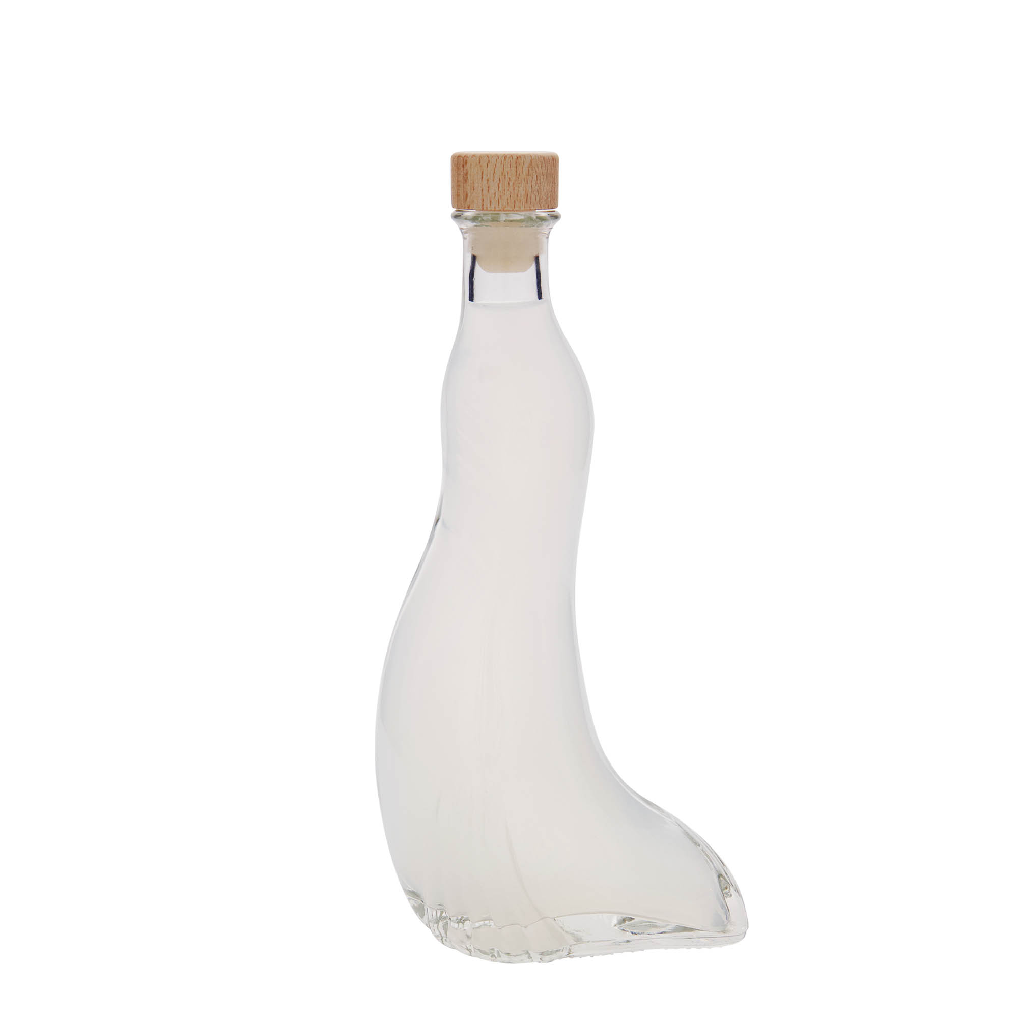 Bottiglia di vetro da 200 ml 'Foca', bocca: sughero Bottiglia di vetro da 200 ml 'Foca', bocca: sughero