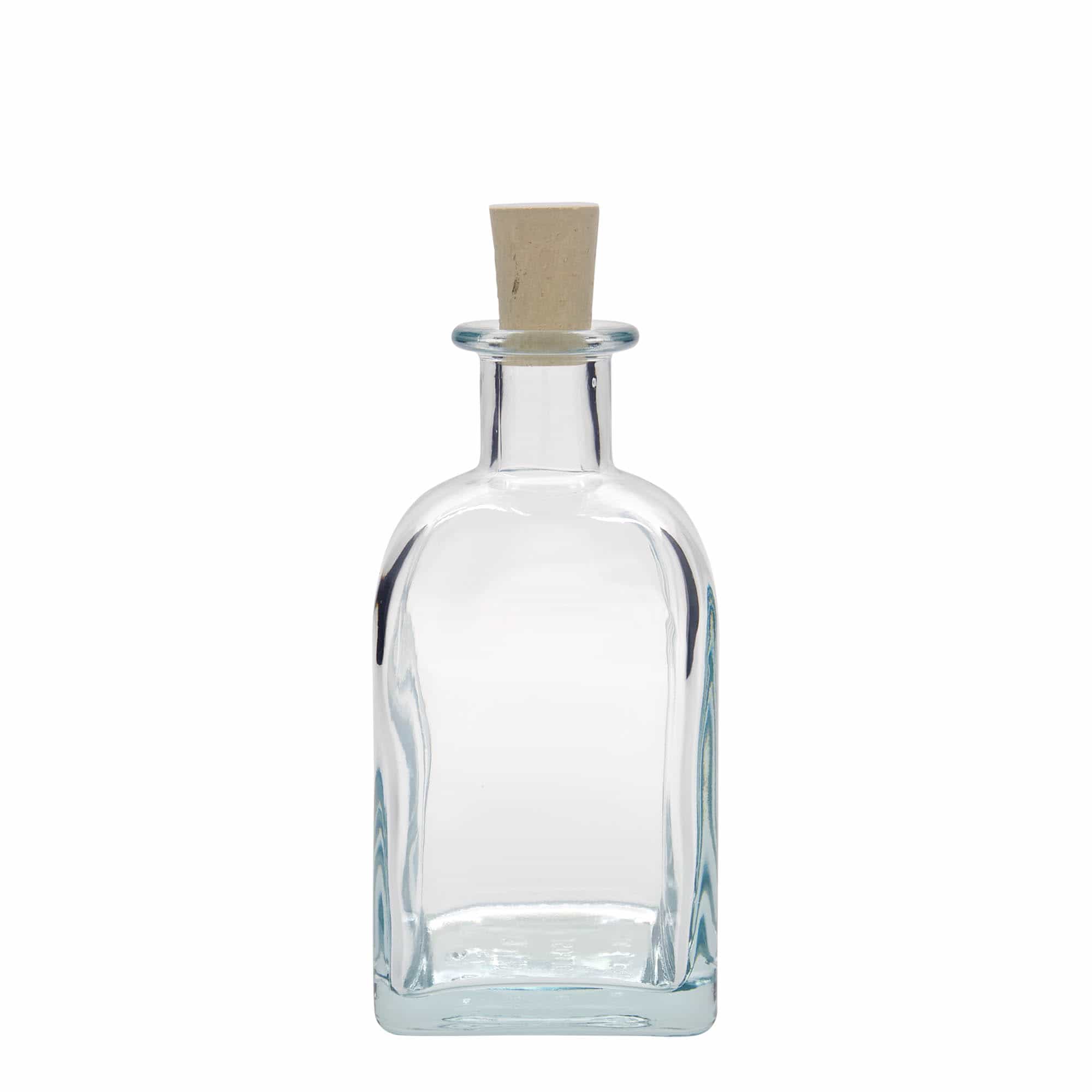 350 ml Bottiglia da farmacia 'Carré', vetro, quadrata, imboccatura: fascetta