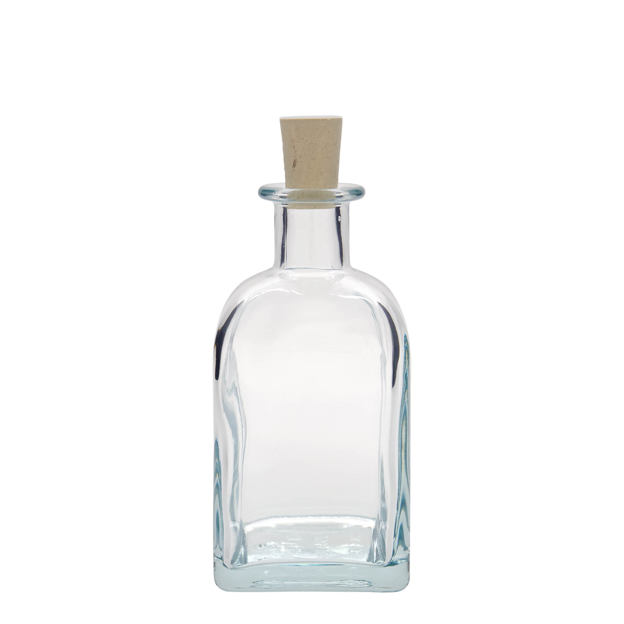 Bottiglia di vetro da 350 ml Apotheker Carré, quadrata, bocca: sughero Bottiglia di vetro da 350 ml Apotheker Carré, quadrata, bocca: sughero