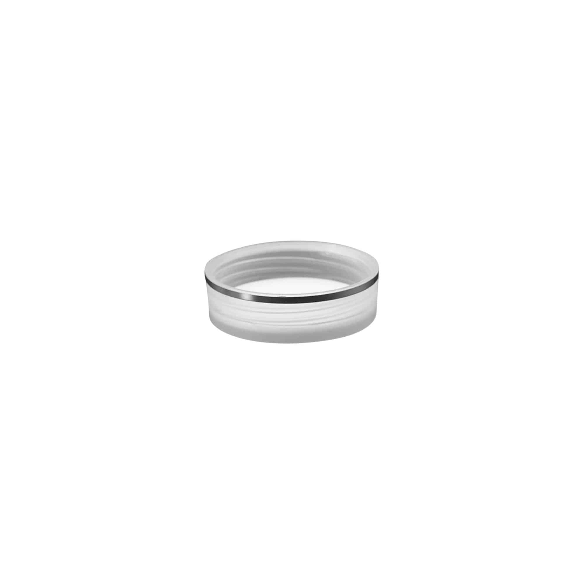 Tappo a vite 'Clear/Platinum Edition', plastica PP, bianco, per imboccatura: 40/2P