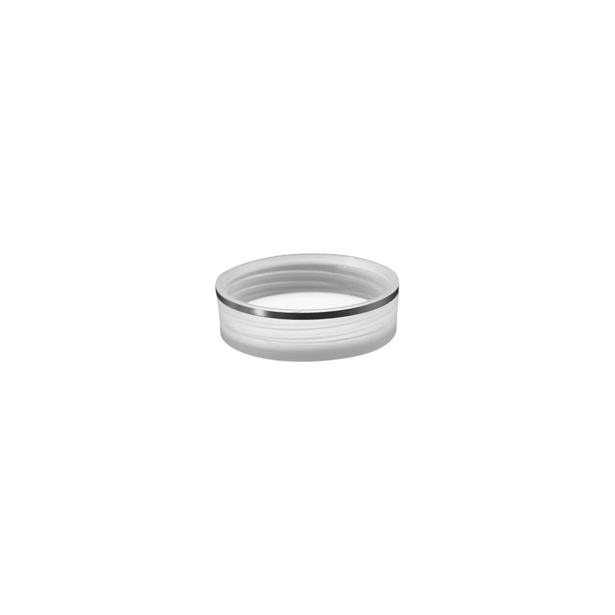 Chiusura a vite 'Clear/Platin Edition', plastica PP, bianco, per bocca: 40/2P